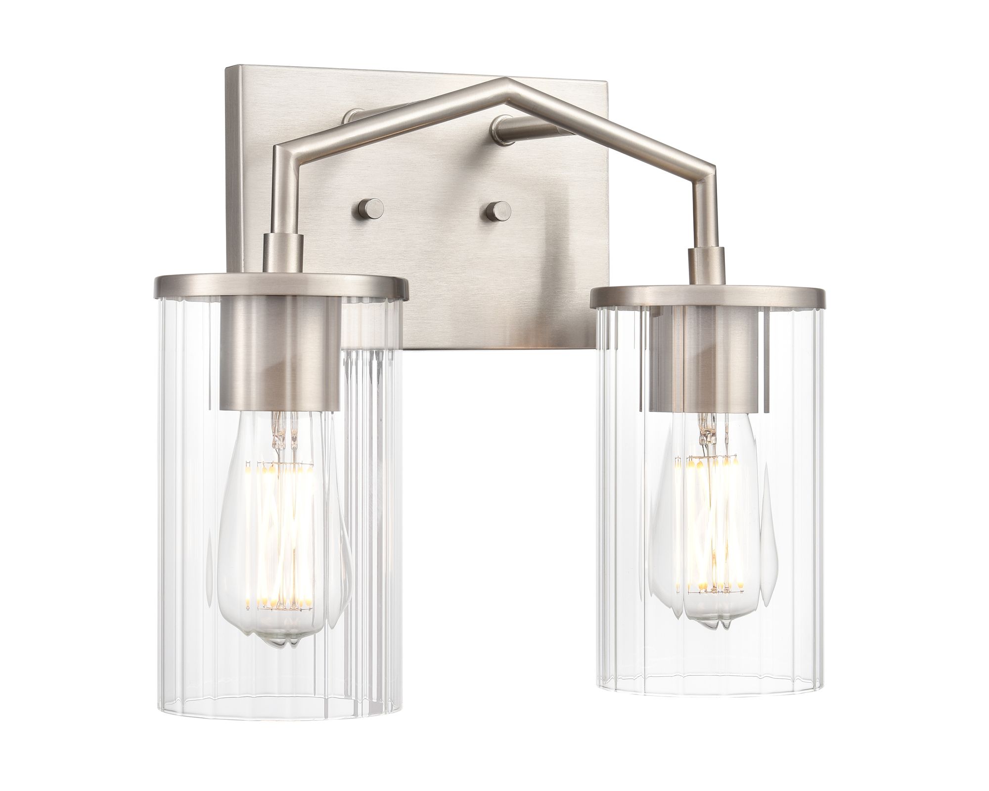 Image 2 Millennium Beverlly 2-Light 13" Brushed Nickel Vanity Light with Shade more views