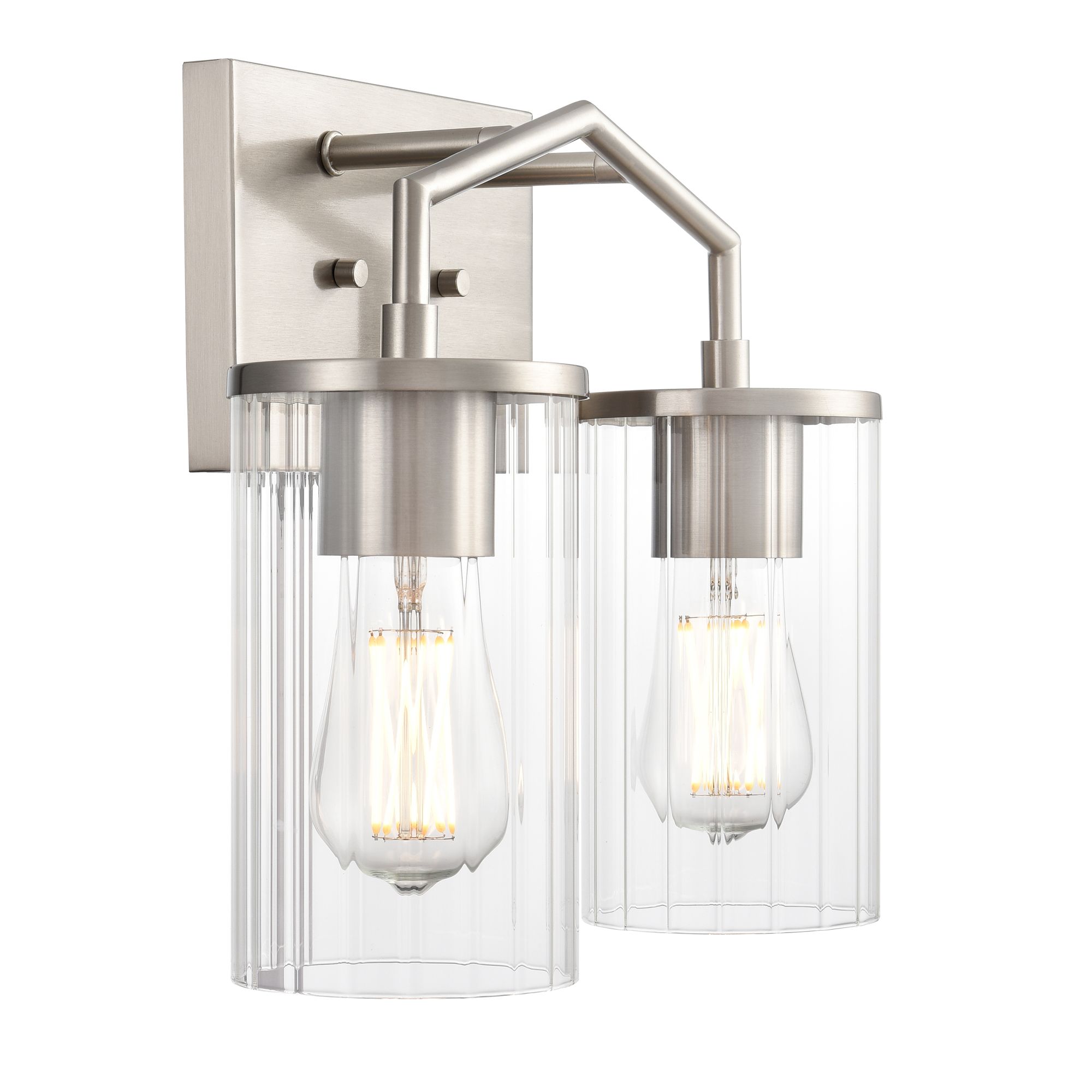Image 4 Millennium Beverlly 2-Light 13" Brushed Nickel Vanity Light with Shade more views