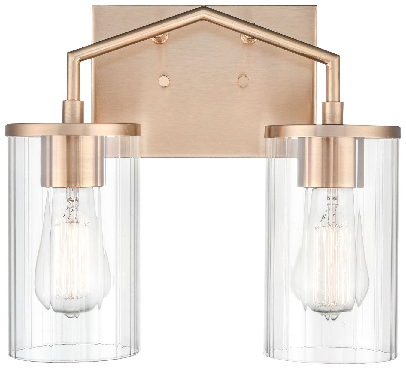 Millennium Beverlly 2-Light 13" Modern Gold Vanity Light with Glass Shade