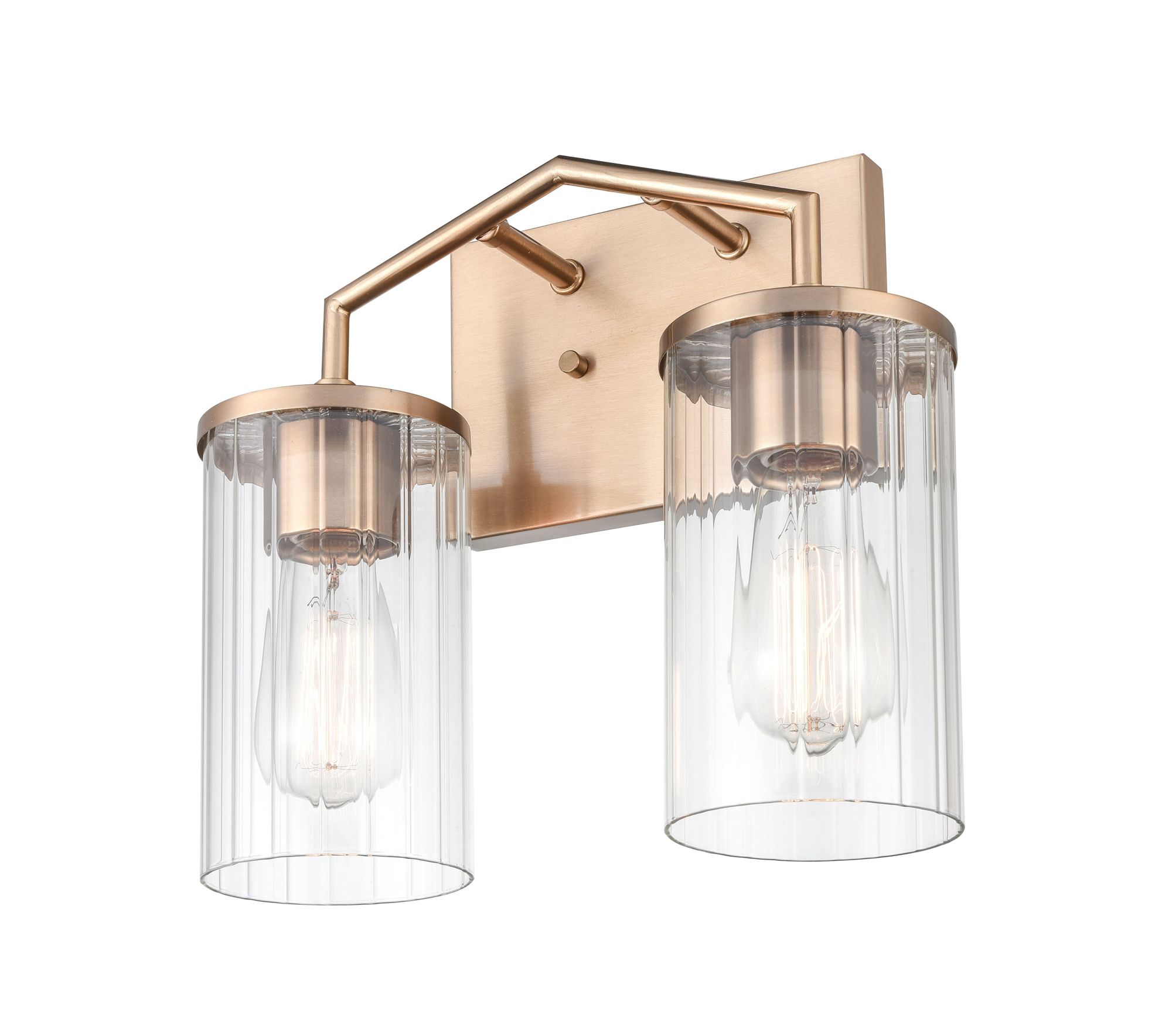 Image 2 Millennium Beverlly 2-Light 13" Modern Gold Vanity Light with Glass Shade more views