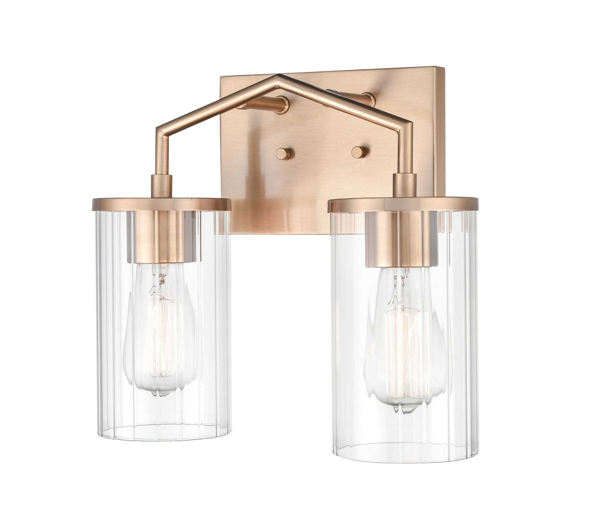 Image 3 Millennium Beverlly 2-Light 13" Modern Gold Vanity Light with Glass Shade more views
