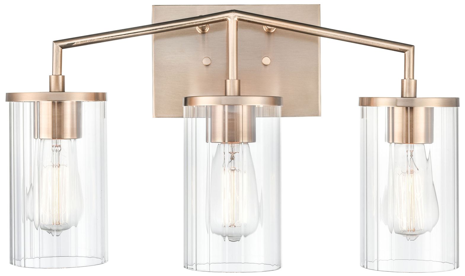 Millennium Beverlly 3-Light 20" Modern Gold Vanity Light with Glass Shade
