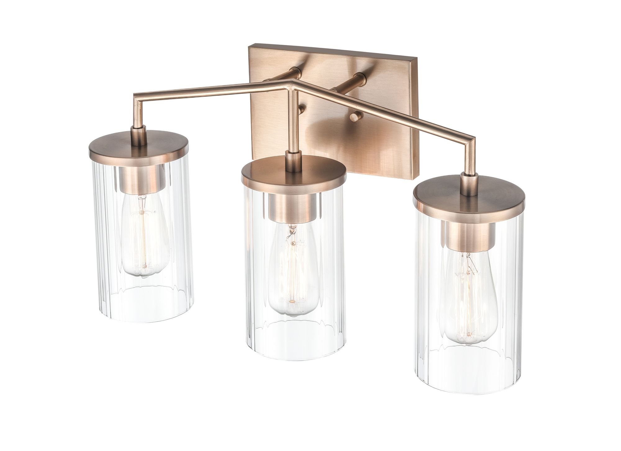 Image 2 Millennium Beverlly 3-Light 20" Modern Gold Vanity Light with Glass Shade more views