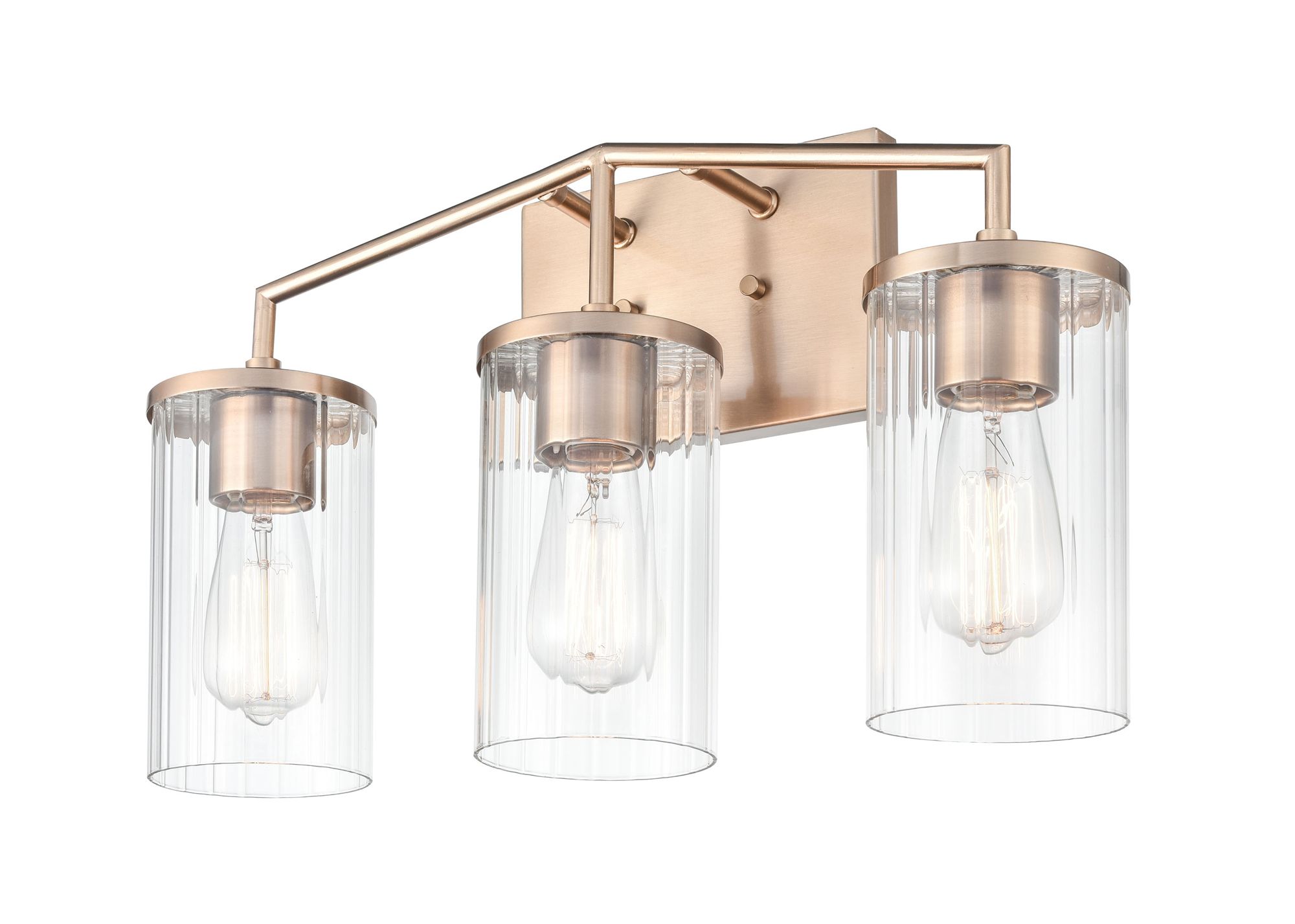 Image 4 Millennium Beverlly 3-Light 20" Modern Gold Vanity Light with Glass Shade more views