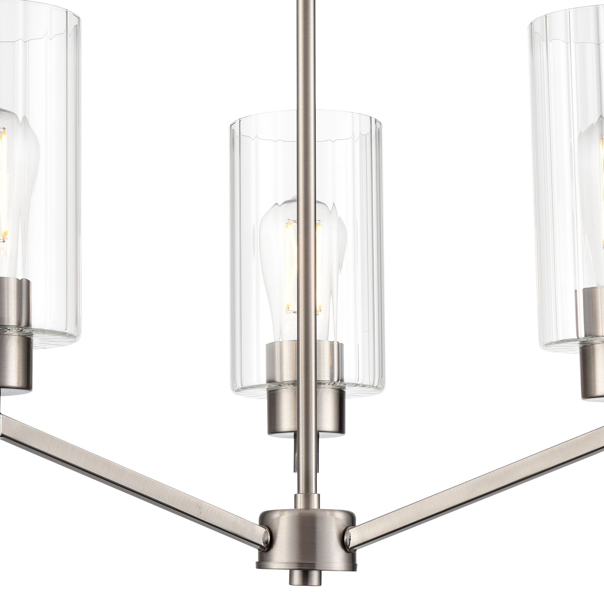 Image 3 Millennium Beverlly 3-Light 21" Brushed Nickel Chandelier with Glass Shade more views