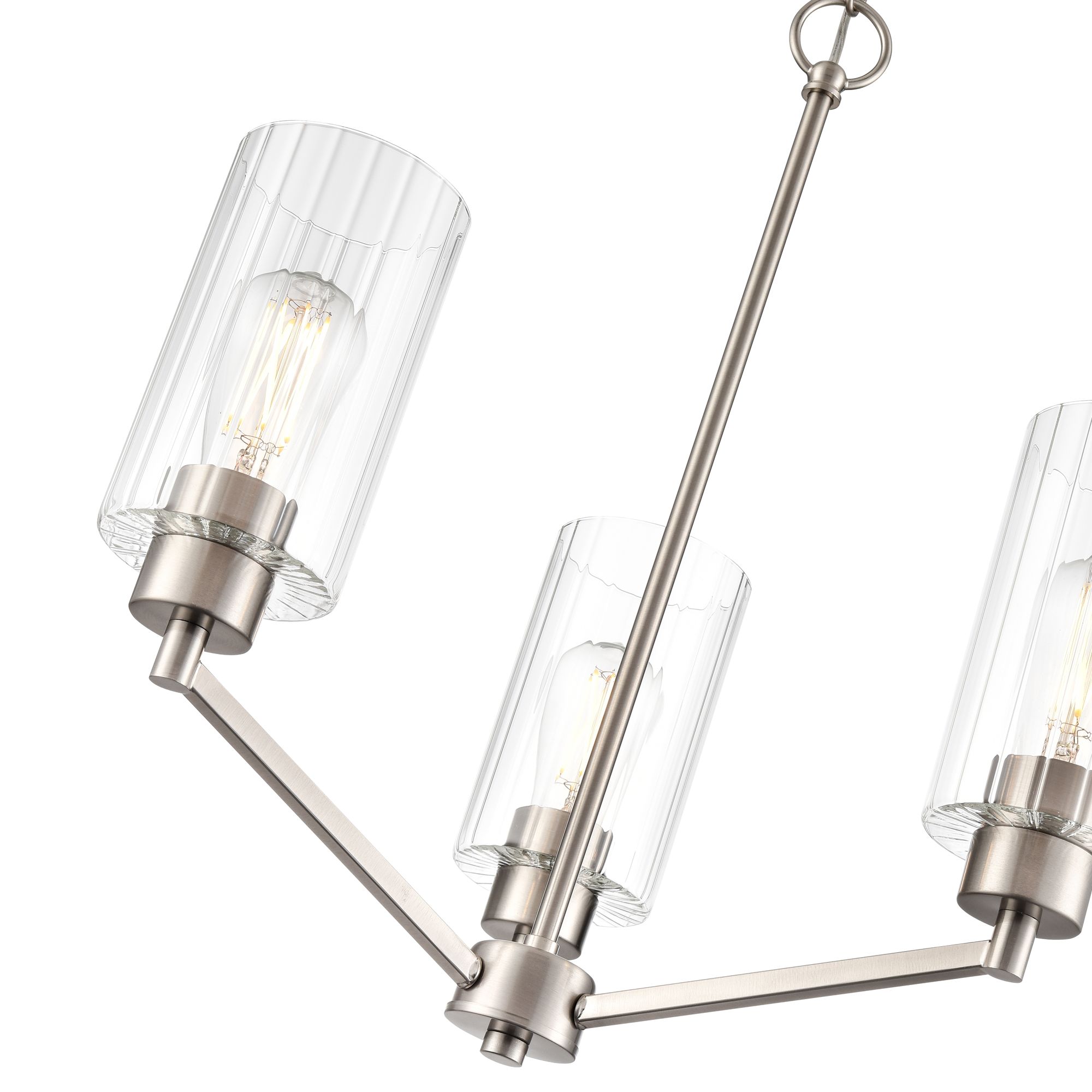 Image 5 Millennium Beverlly 3-Light 21" Brushed Nickel Chandelier with Glass Shade more views