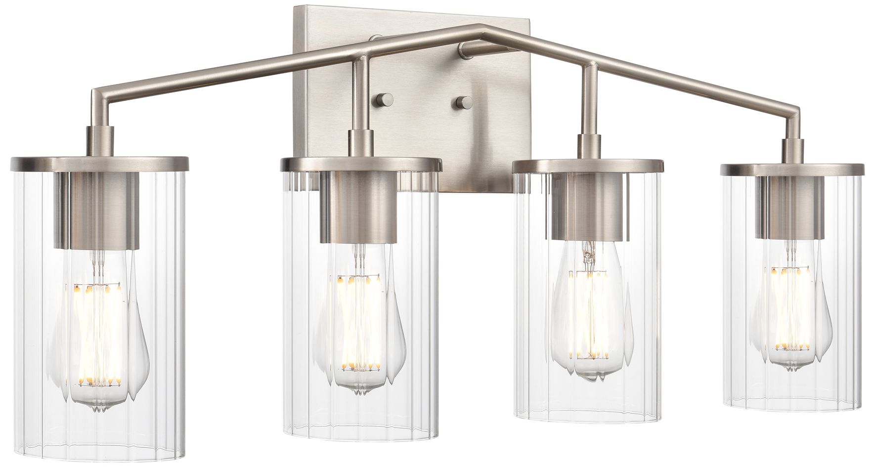 Millennium Beverlly 4-Light 28" Brushed Nickel Vanity Light with Shade