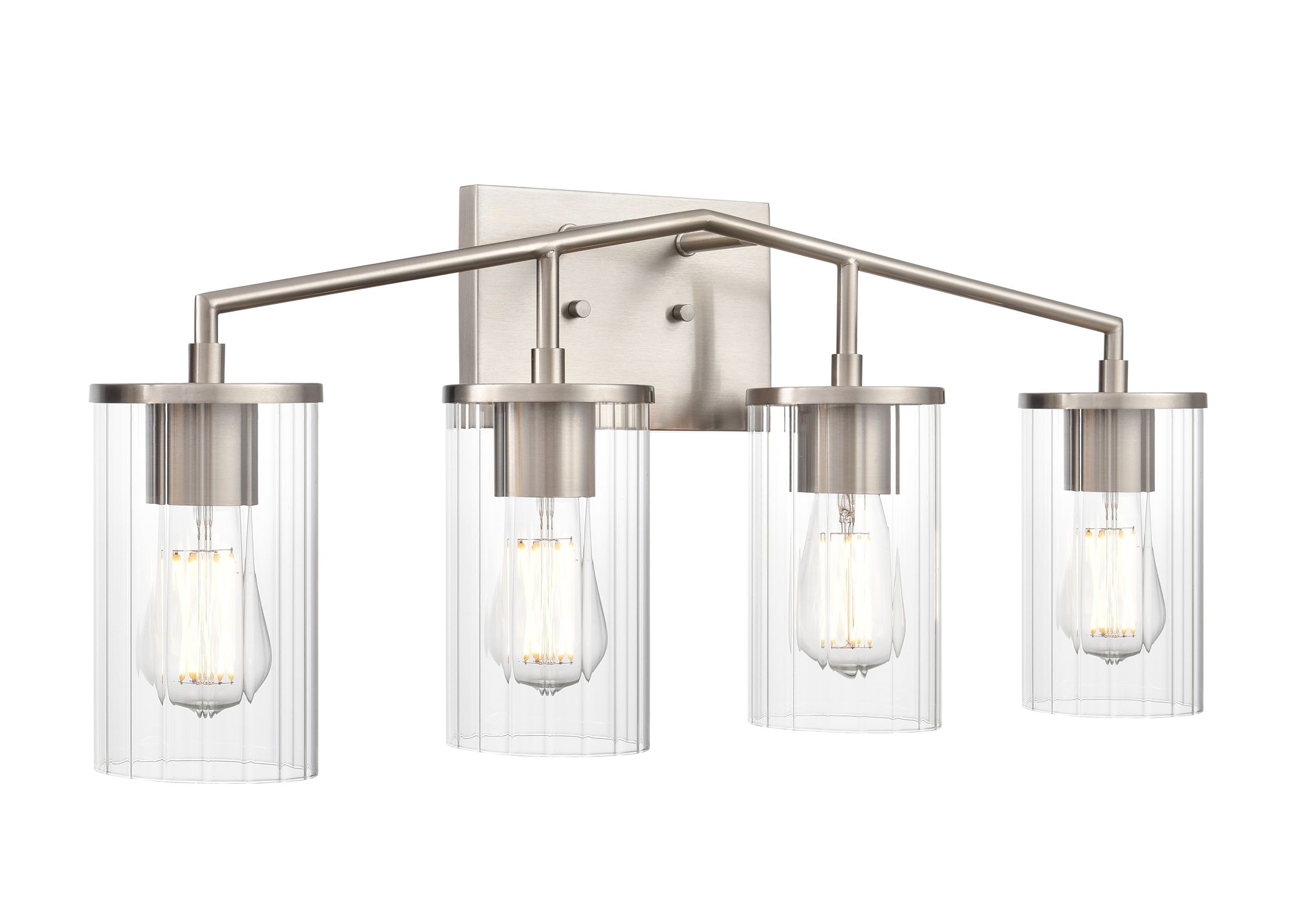 Image 2 Millennium Beverlly 4-Light 28" Brushed Nickel Vanity Light with Shade more views