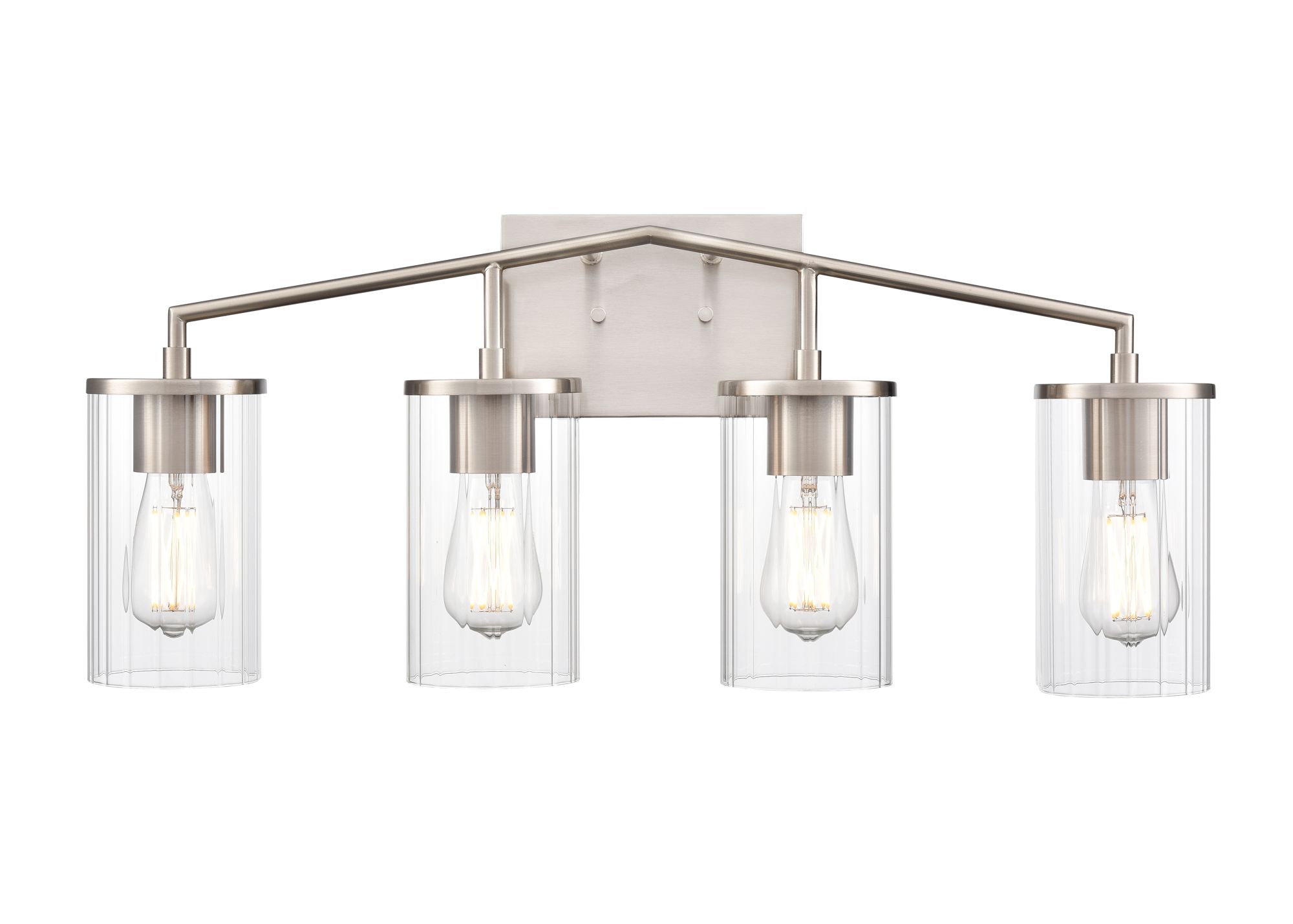 Image 3 Millennium Beverlly 4-Light 28" Brushed Nickel Vanity Light with Shade more views