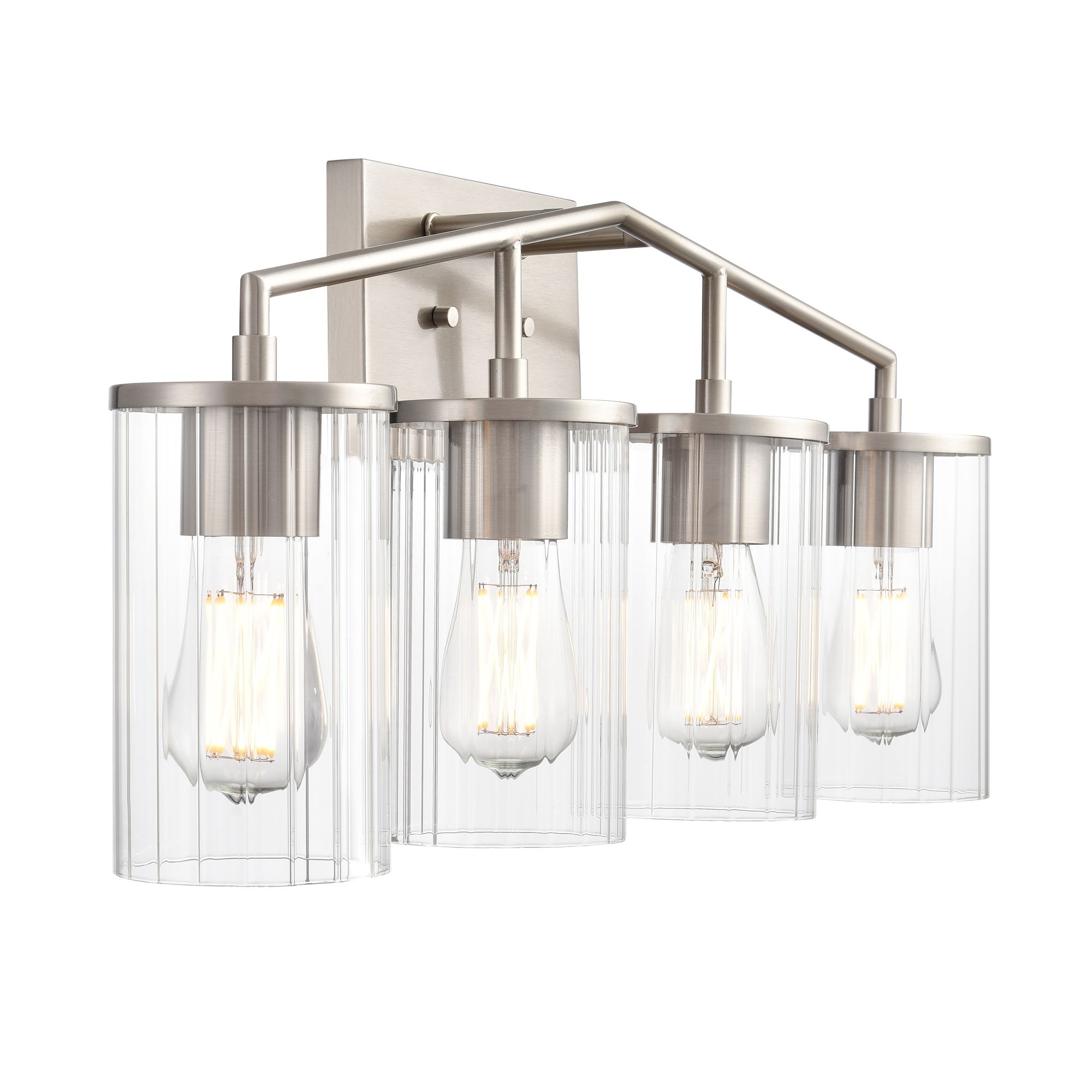 Image 4 Millennium Beverlly 4-Light 28" Brushed Nickel Vanity Light with Shade more views