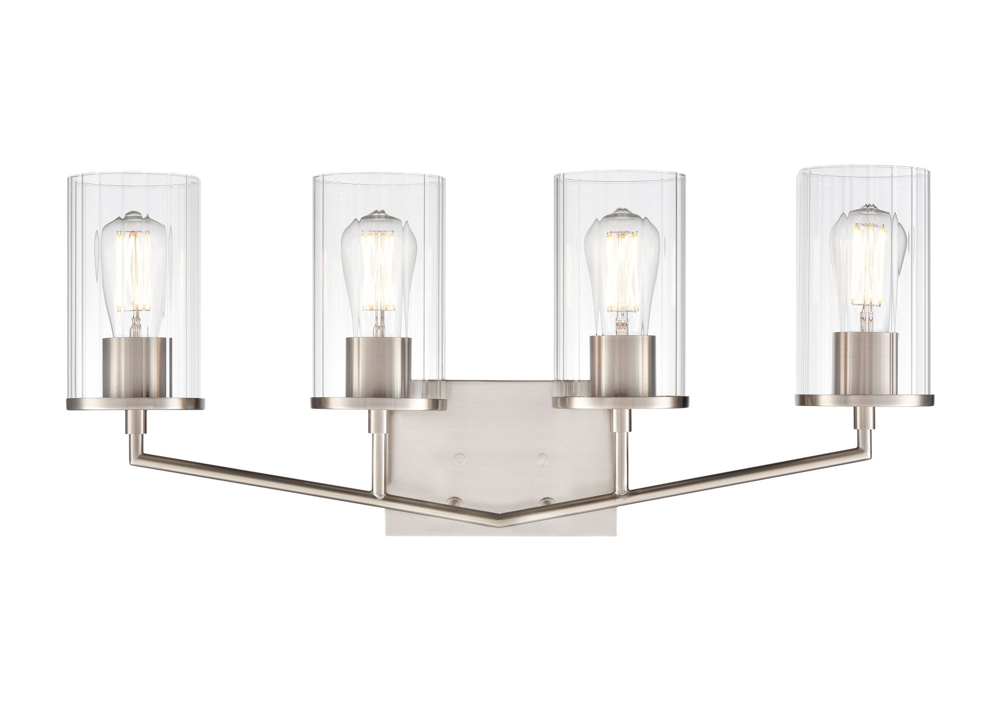 Image 5 Millennium Beverlly 4-Light 28" Brushed Nickel Vanity Light with Shade more views