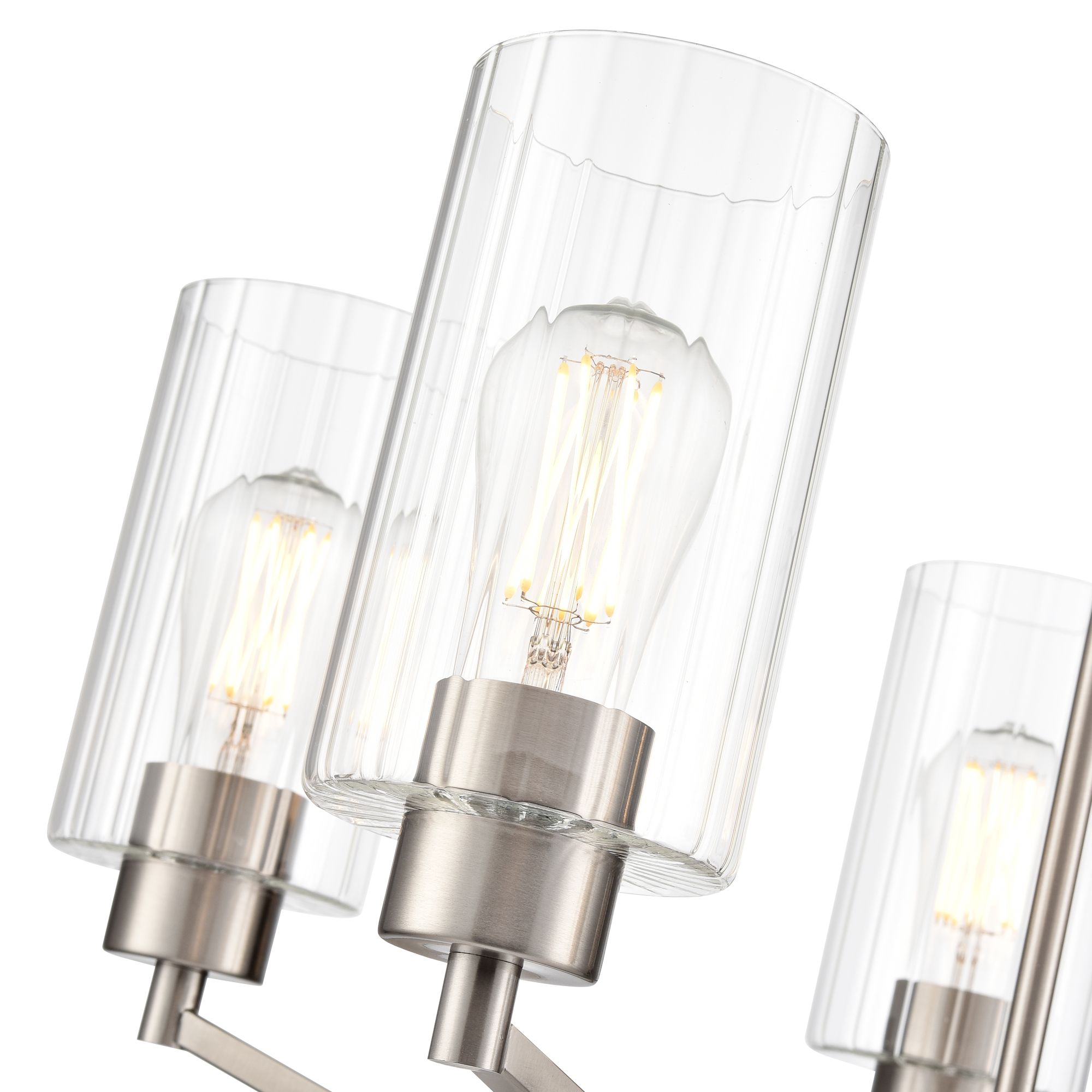 Thumbnail4 of Millennium Beverlly 5-Light 26" Brushed Nickel Chandelier with Glass Shade more views