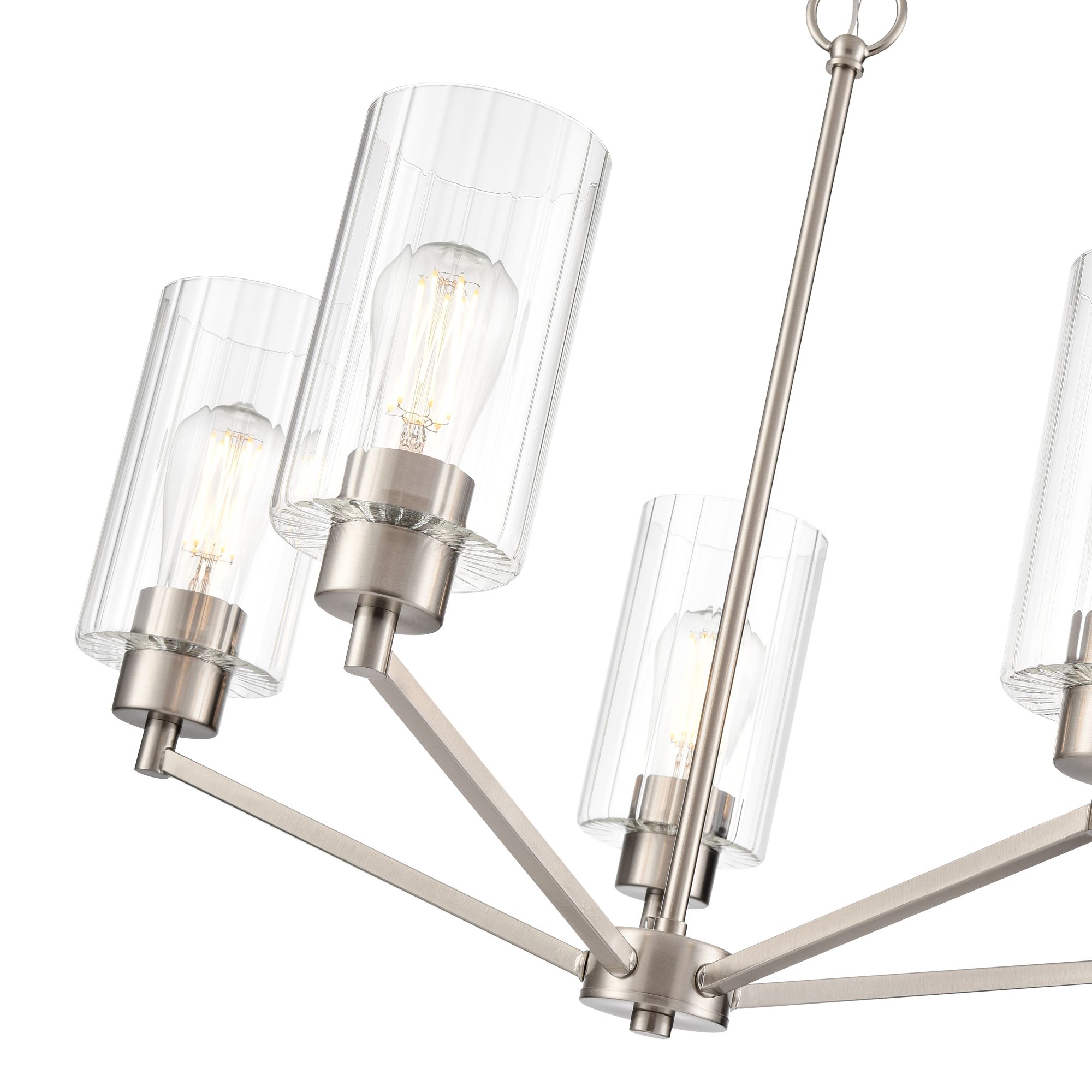 Millennium Beverlly 5-Light 26" Brushed Nickel Chandelier with Glass Shade