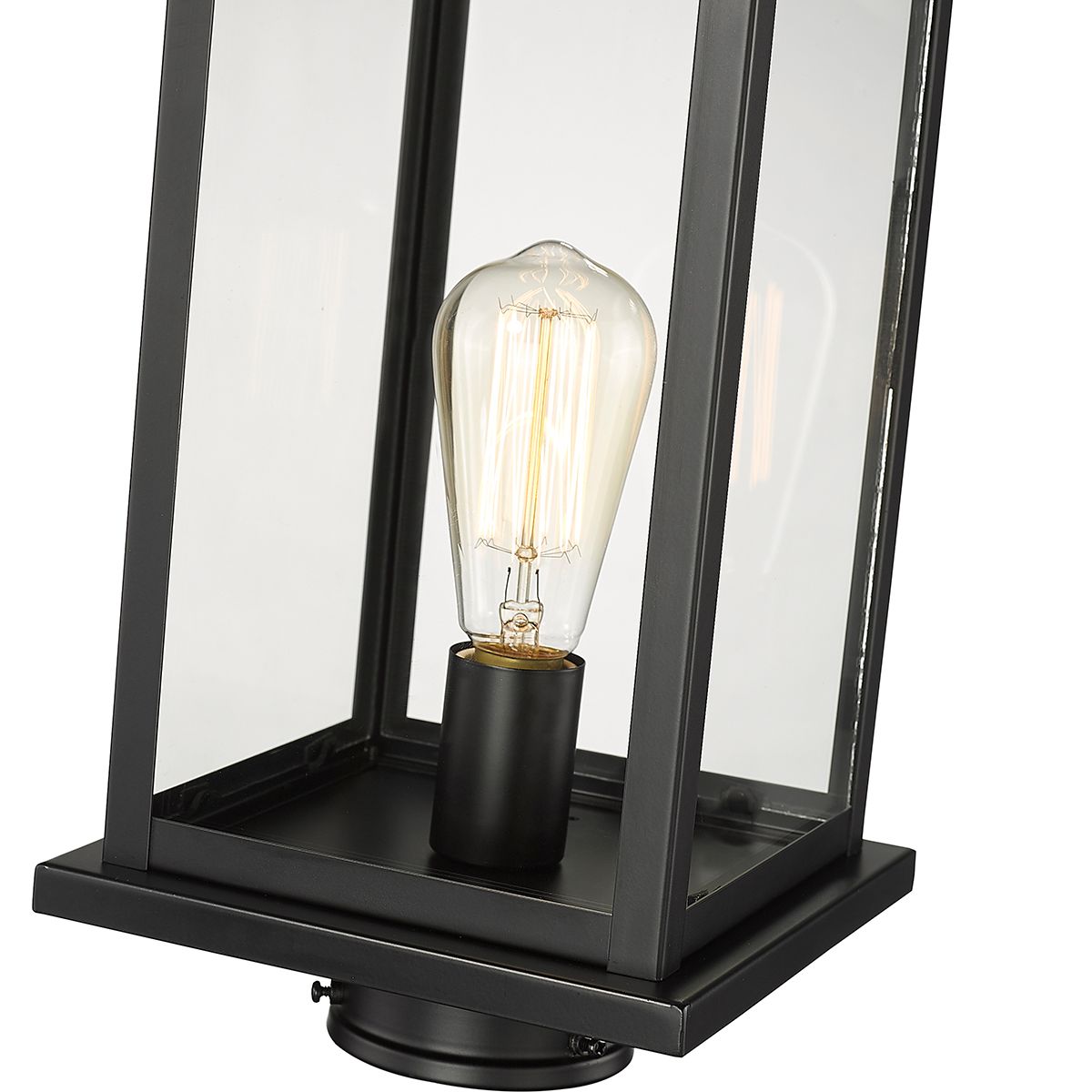 Image 2 Millennium Bowton 1-Light 15.5" Powder Coated Black Outdoor Post Lantern more views