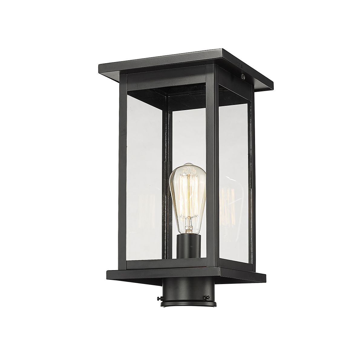 Image 3 Millennium Bowton 1-Light 15.5" Powder Coated Black Outdoor Post Lantern more views