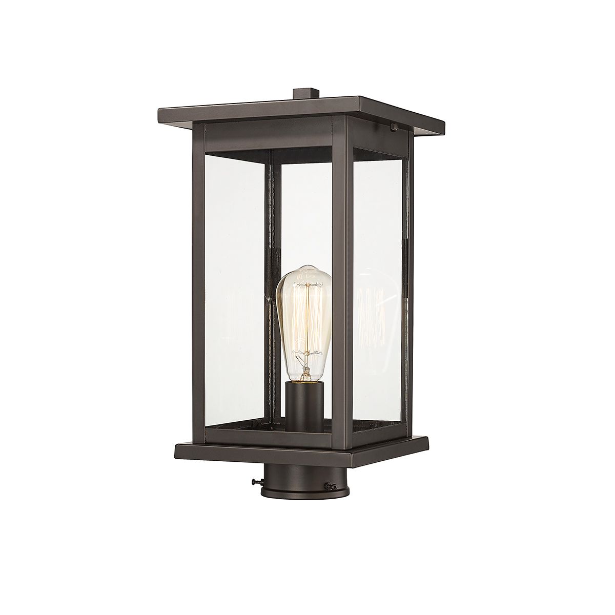 Image 2 Millennium Bowton 1-Light 15.5" Powder Coated Bronze Outdoor Post Lantern more views