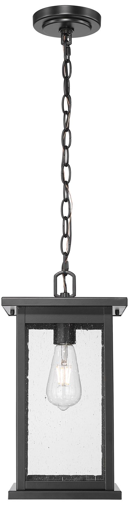 Millennium Bowton 1-Lt 15.63" Powder Coated Black Outdoor Hanging Lantern