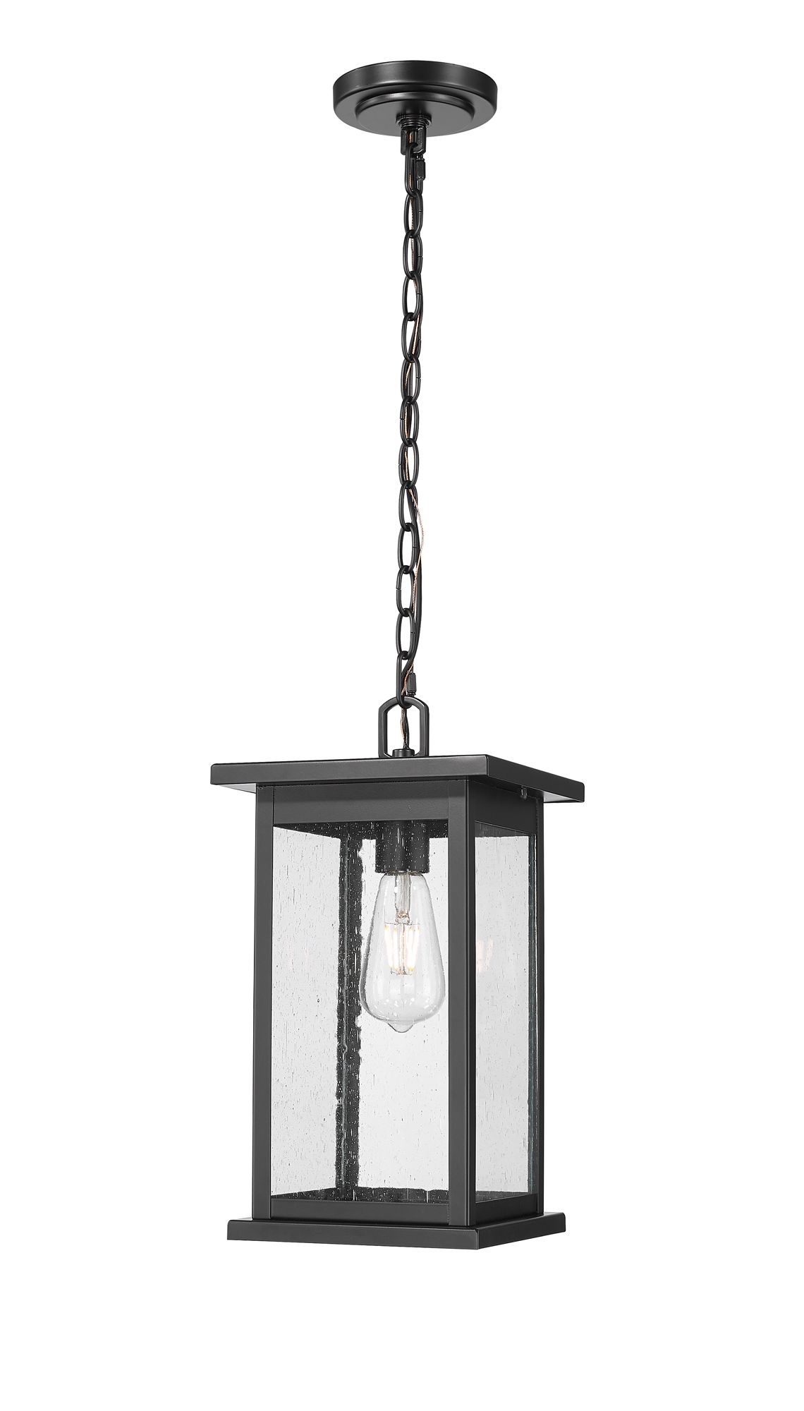 Image 2 Millennium Bowton 1-Lt 15.63" Powder Coated Black Outdoor Hanging Lantern more views