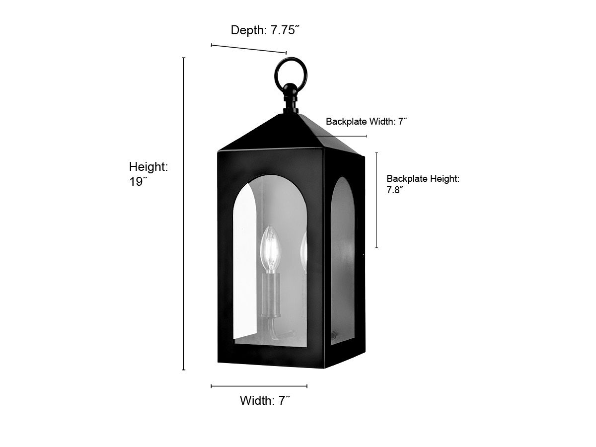 Image 6 Millennium Bratton 2-Light Powder Coated Black Outdoor Wall Sconce more views