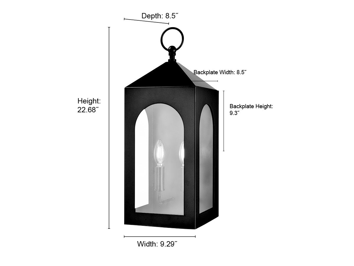 Image 3 Millennium Bratton 2-Light Powder Coated Black Outdoor Wall Sconce more views