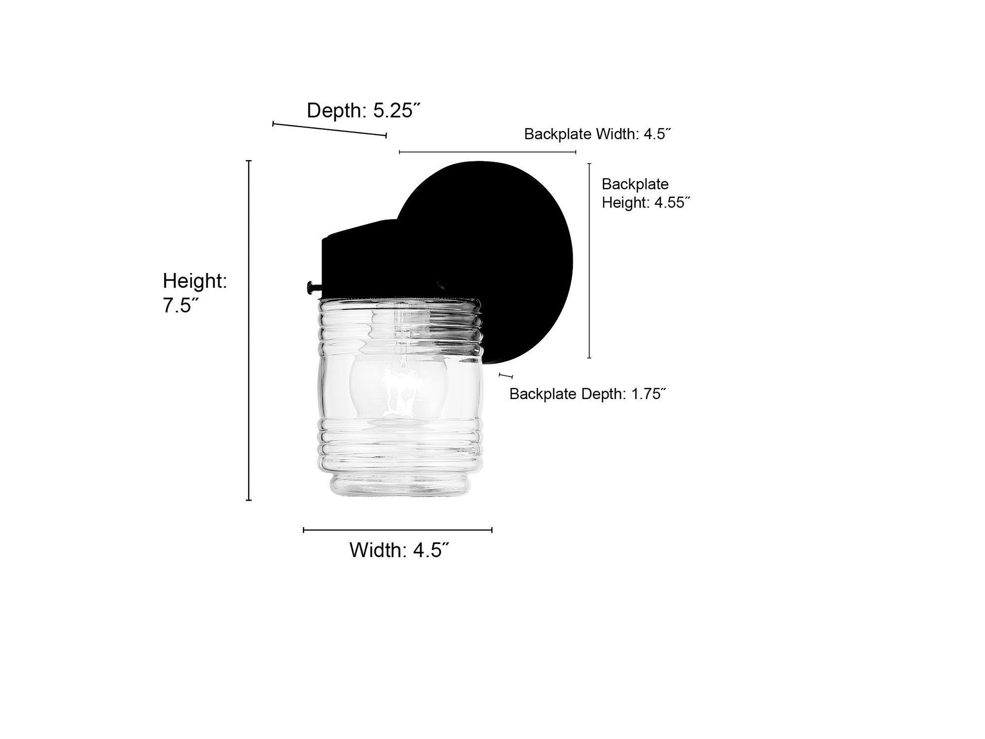 Image 7 Millennium Bravyn 1-Light 7.5" Powder Coated Black Outdoor Wall Sconce more views