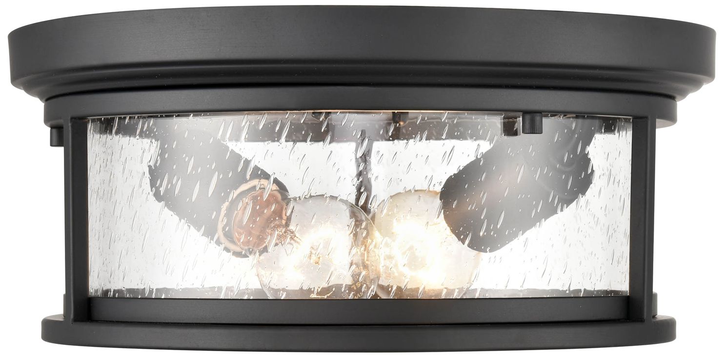 Thumbnail1 of Millennium Bresley 2-Light 5.25" Powder Coated Black Outdoor Flush Mount