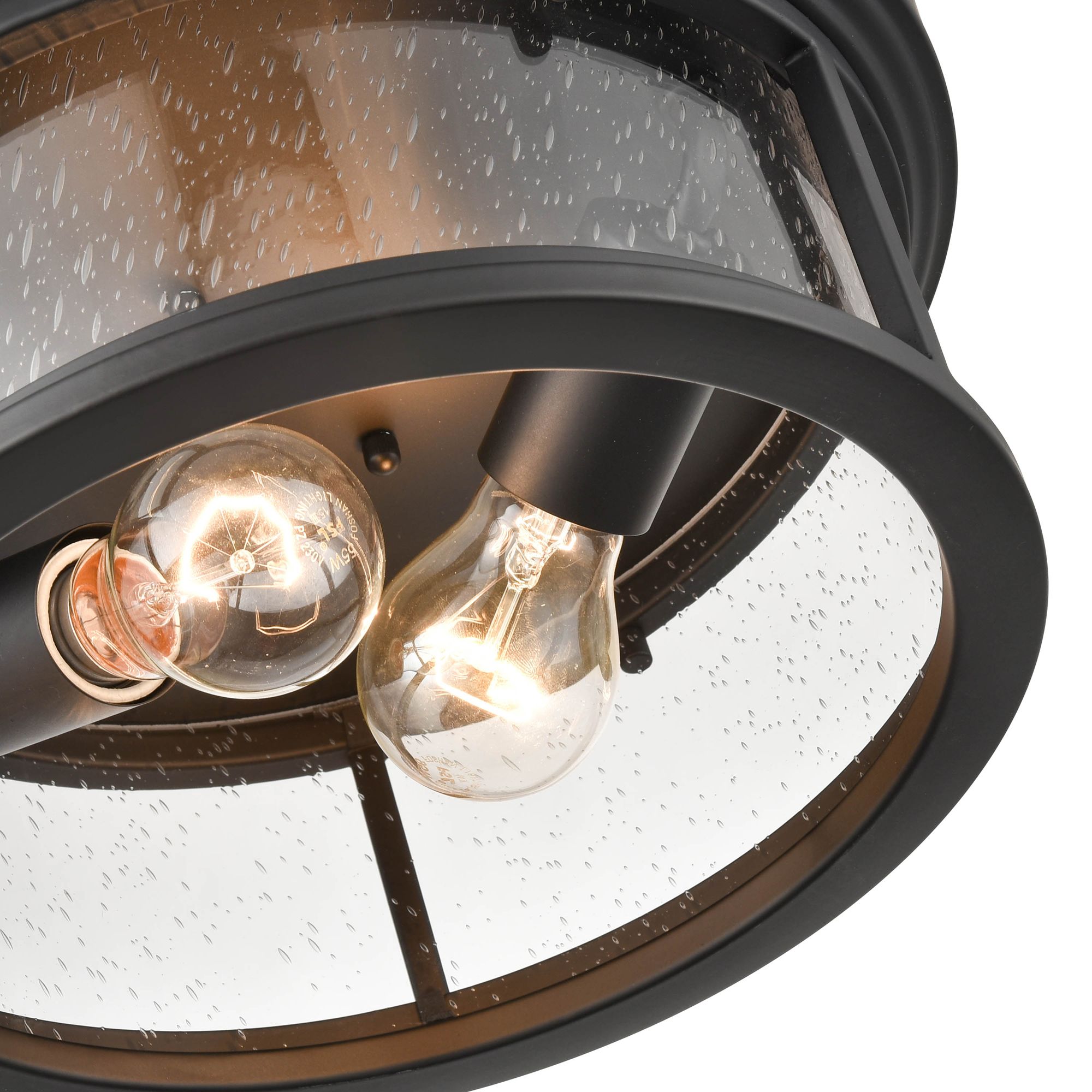Thumbnail2 of Millennium Bresley 2-Light 5.25" Powder Coated Black Outdoor Flush Mount more views