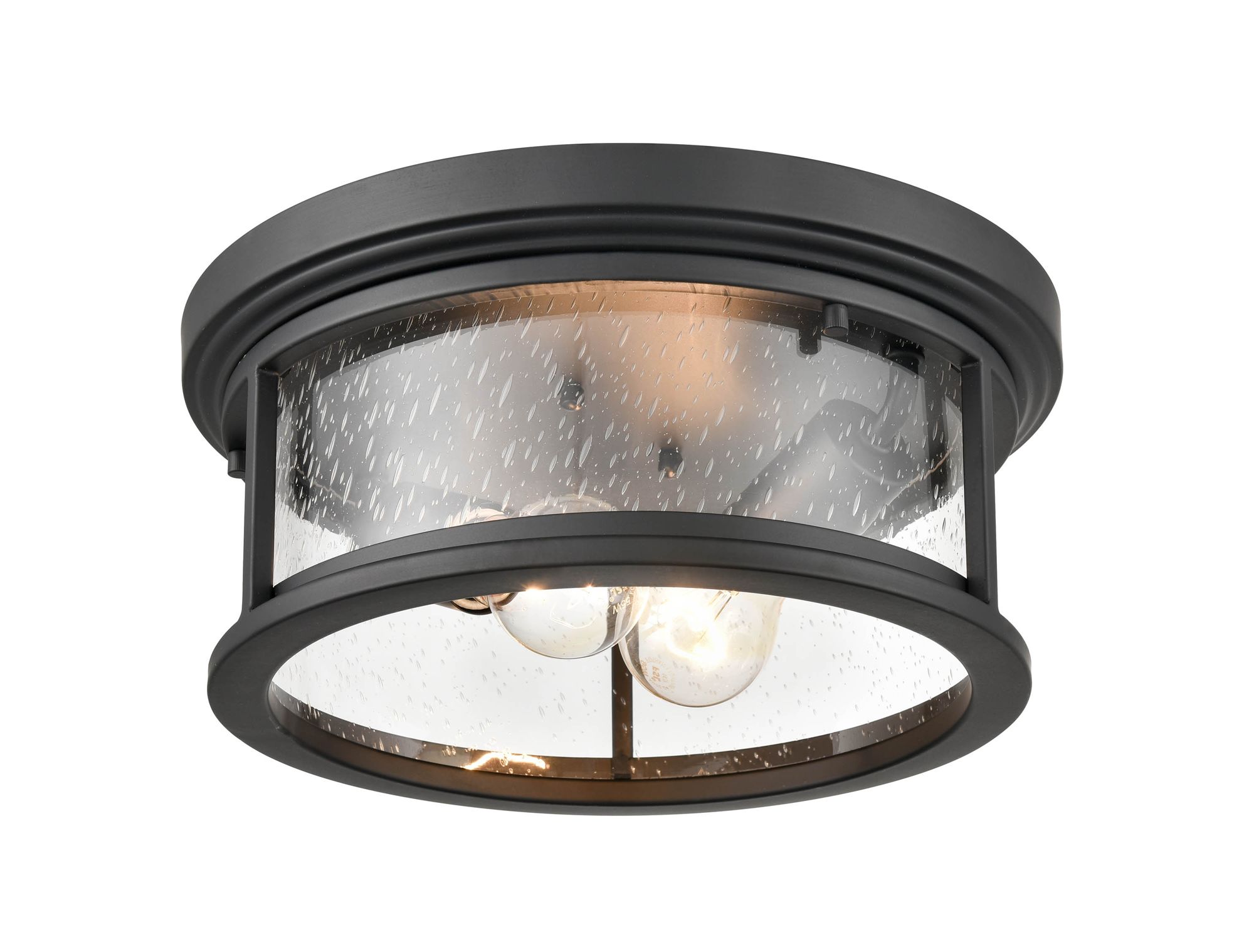 Thumbnail3 of Millennium Bresley 2-Light 5.25" Powder Coated Black Outdoor Flush Mount more views