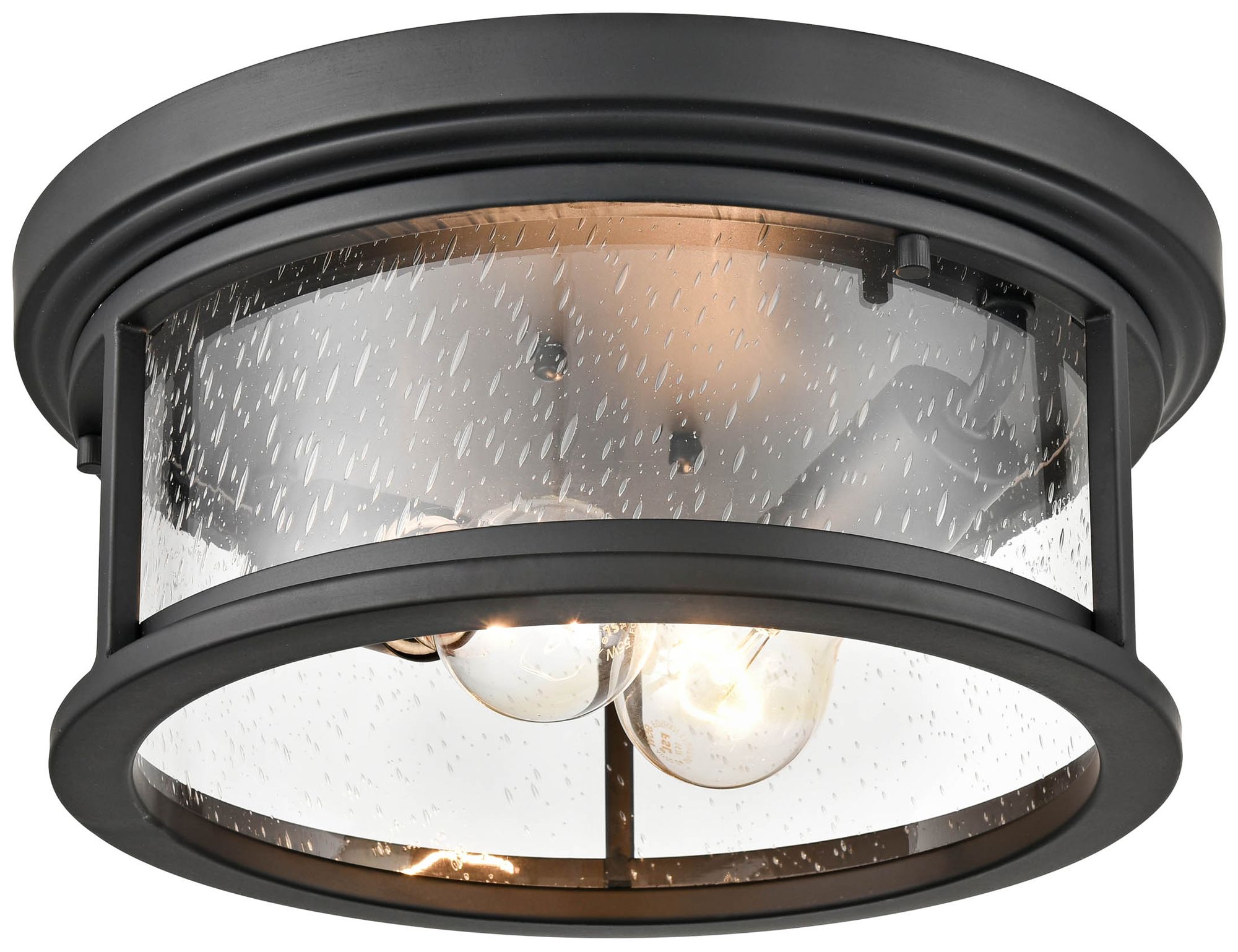 Thumbnail4 of Millennium Bresley 2-Light 5.25" Powder Coated Black Outdoor Flush Mount more views