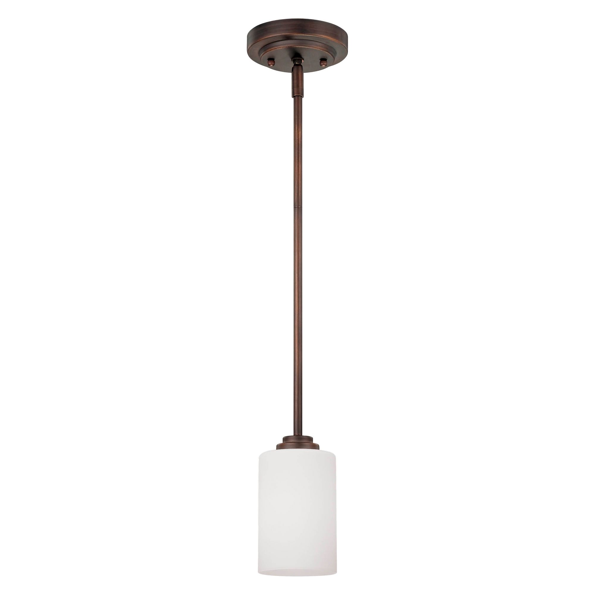 Image 2 Millennium Bristo 1-Light 5.25" Rubbed Bronze Pendant with Glass Shade more views