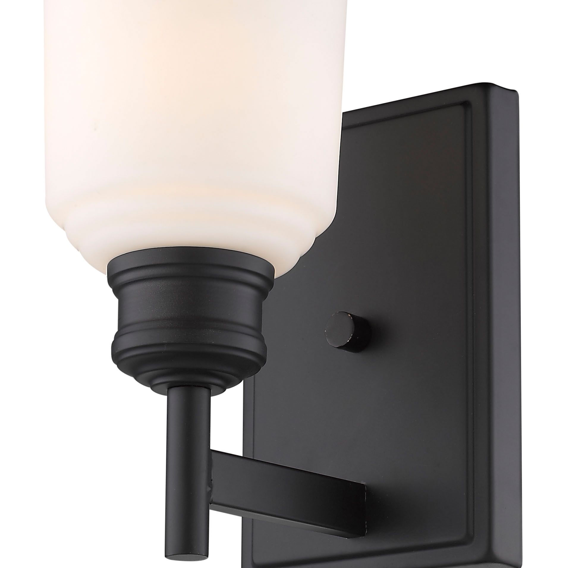 Image 2 Millennium Burbank 1-Light 5" Matte Black Wall Sconce with Glass Shade more views