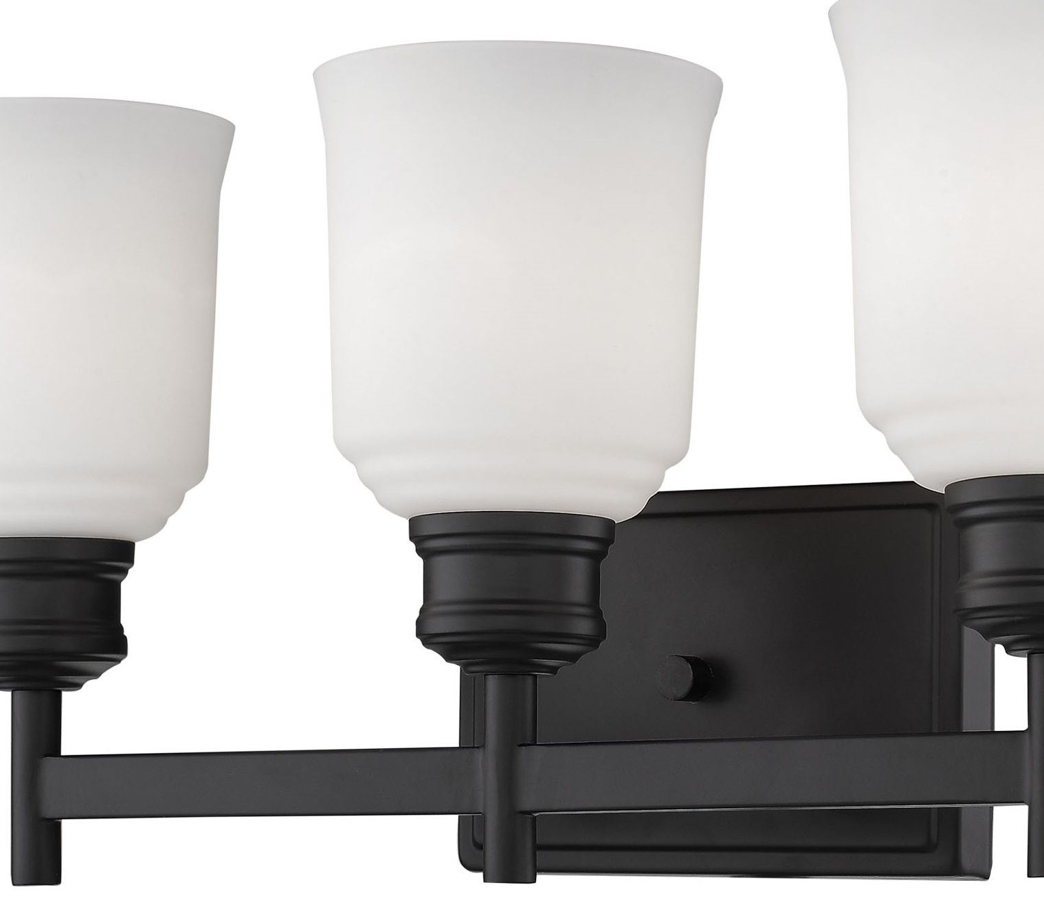Image 2 Millennium Burbank 3-Light 19.25" Matte Black Vanity Light with Glass Shade more views