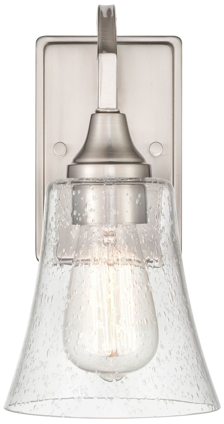 Millennium Caily 1-Light 5.75" Brushed Nickel Wall Sconce with Glass Shade
