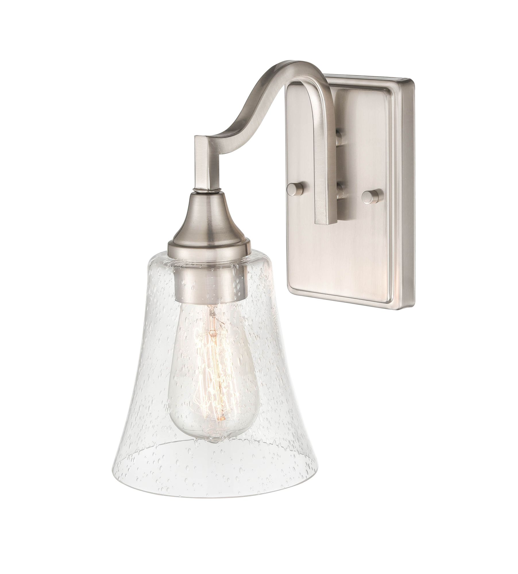 Image 4 Millennium Caily 1-Light 5.75" Brushed Nickel Wall Sconce with Glass Shade more views