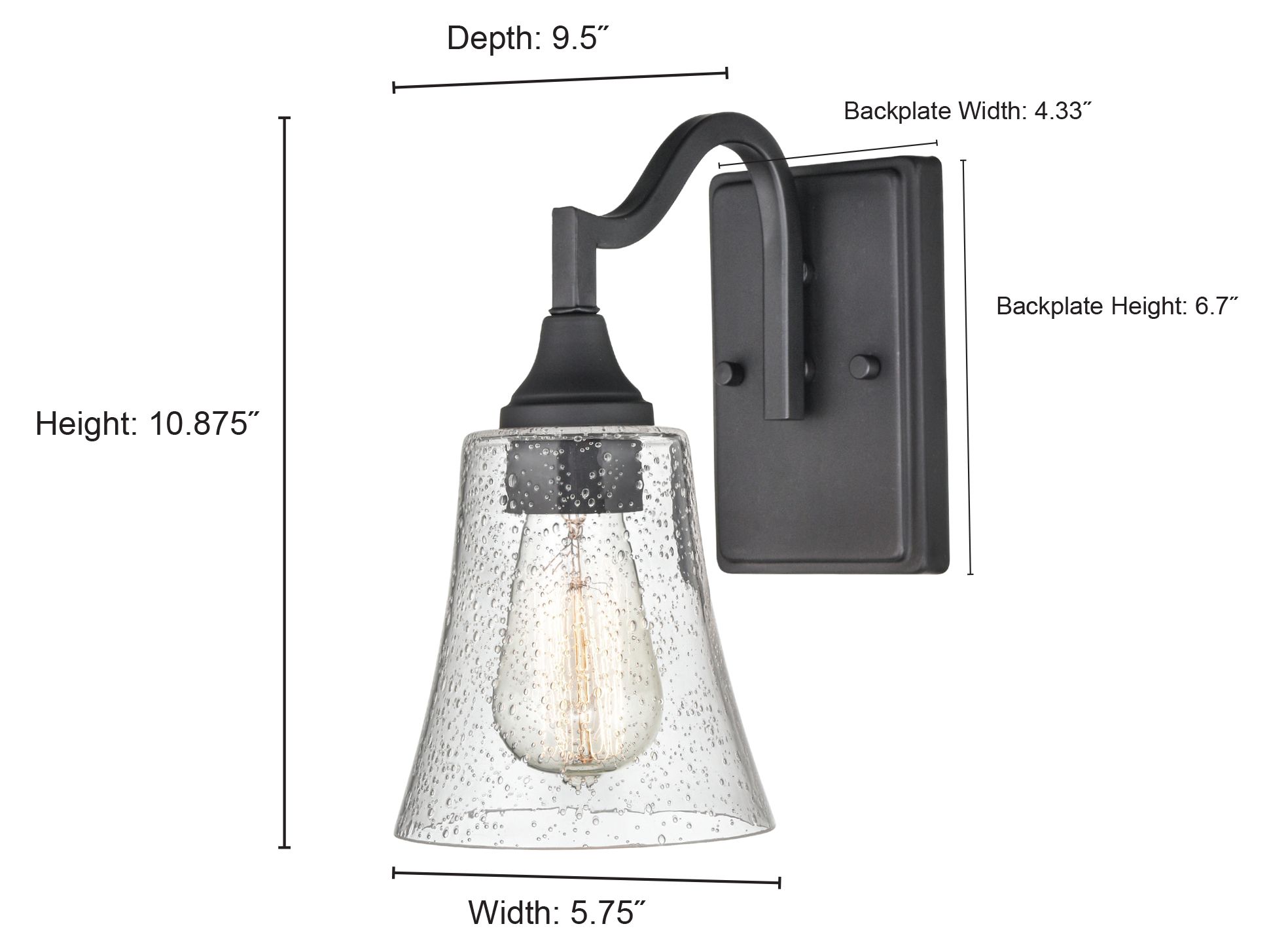Image 5 Millennium Caily 1-Light 5.75" Brushed Nickel Wall Sconce with Glass Shade more views