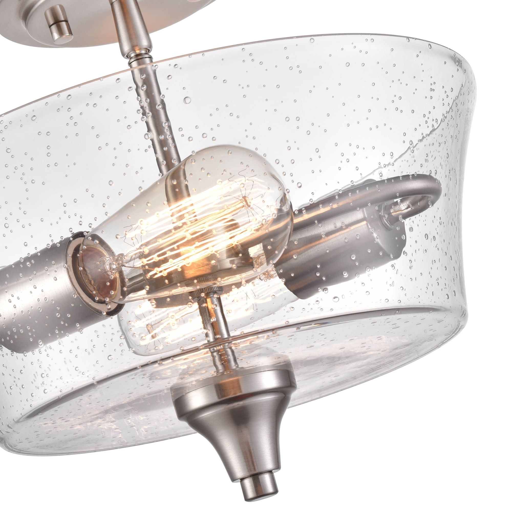 Image 3 Millennium Caily 2-Light 11.75" Brushed Nickel Semi-Flush with Glass Shade more views
