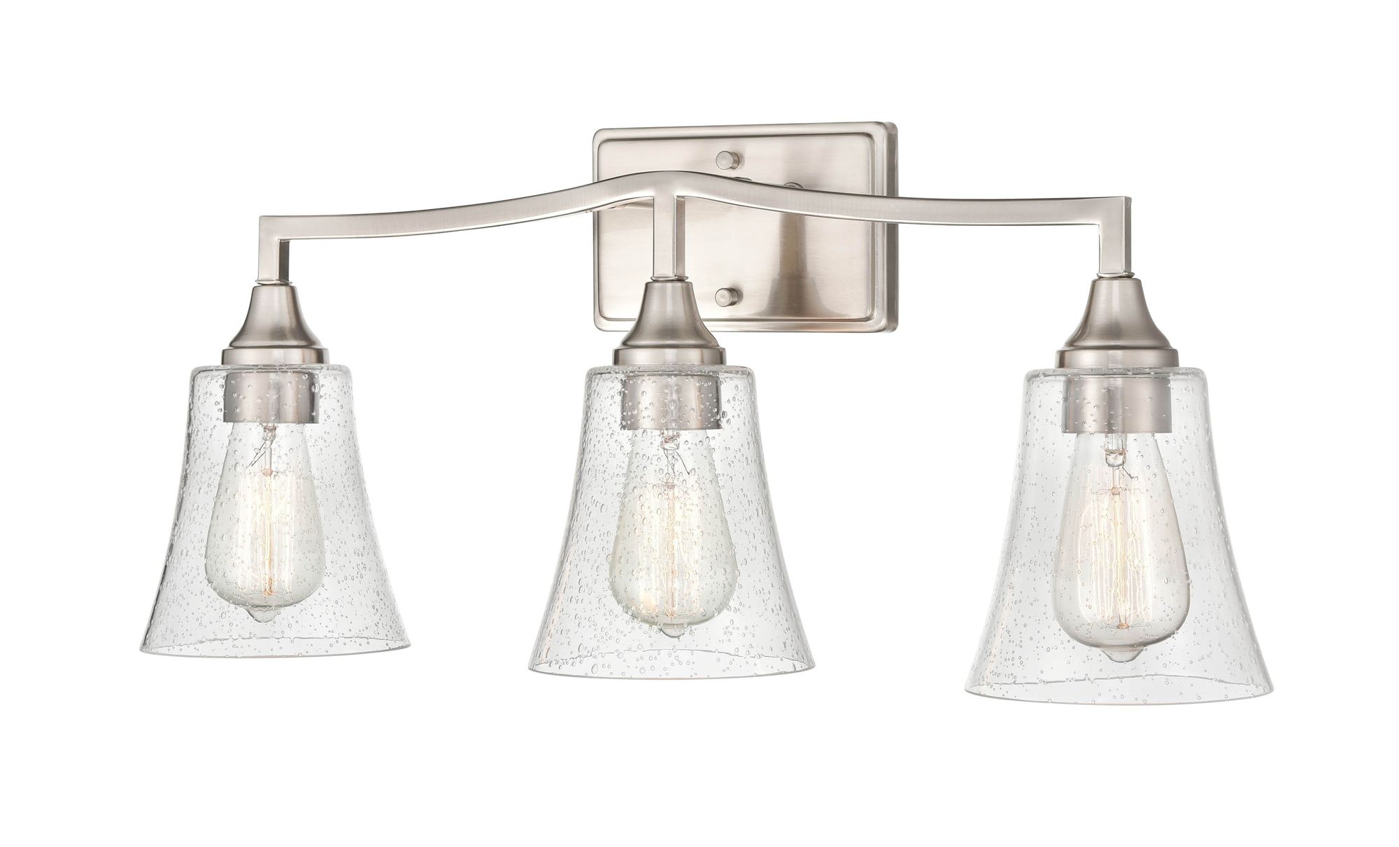 Image 2 Millennium Caily 3-Lt 24" Brushed Nickel Vanity Light with Glass Shade more views