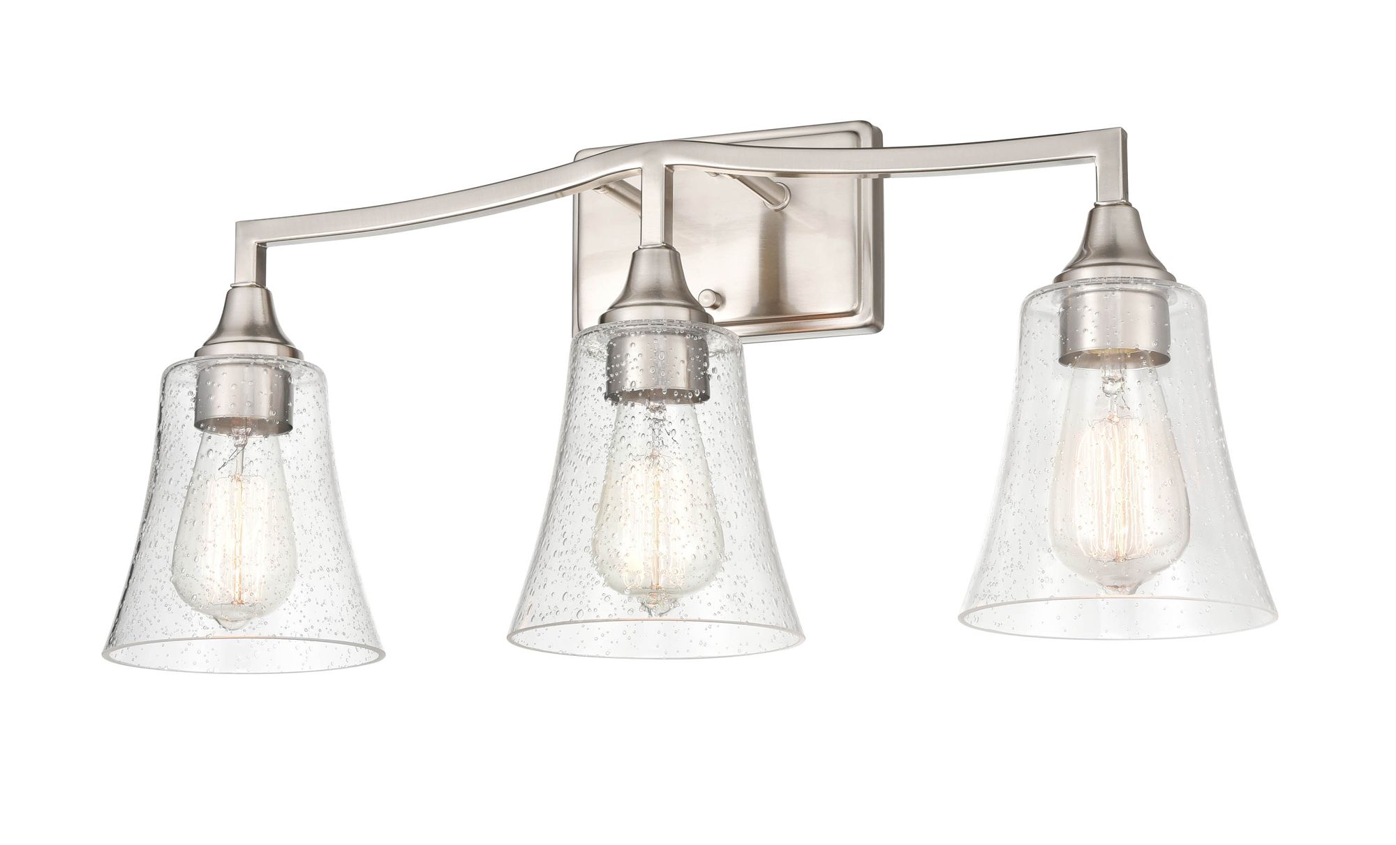 Image 3 Millennium Caily 3-Lt 24" Brushed Nickel Vanity Light with Glass Shade more views