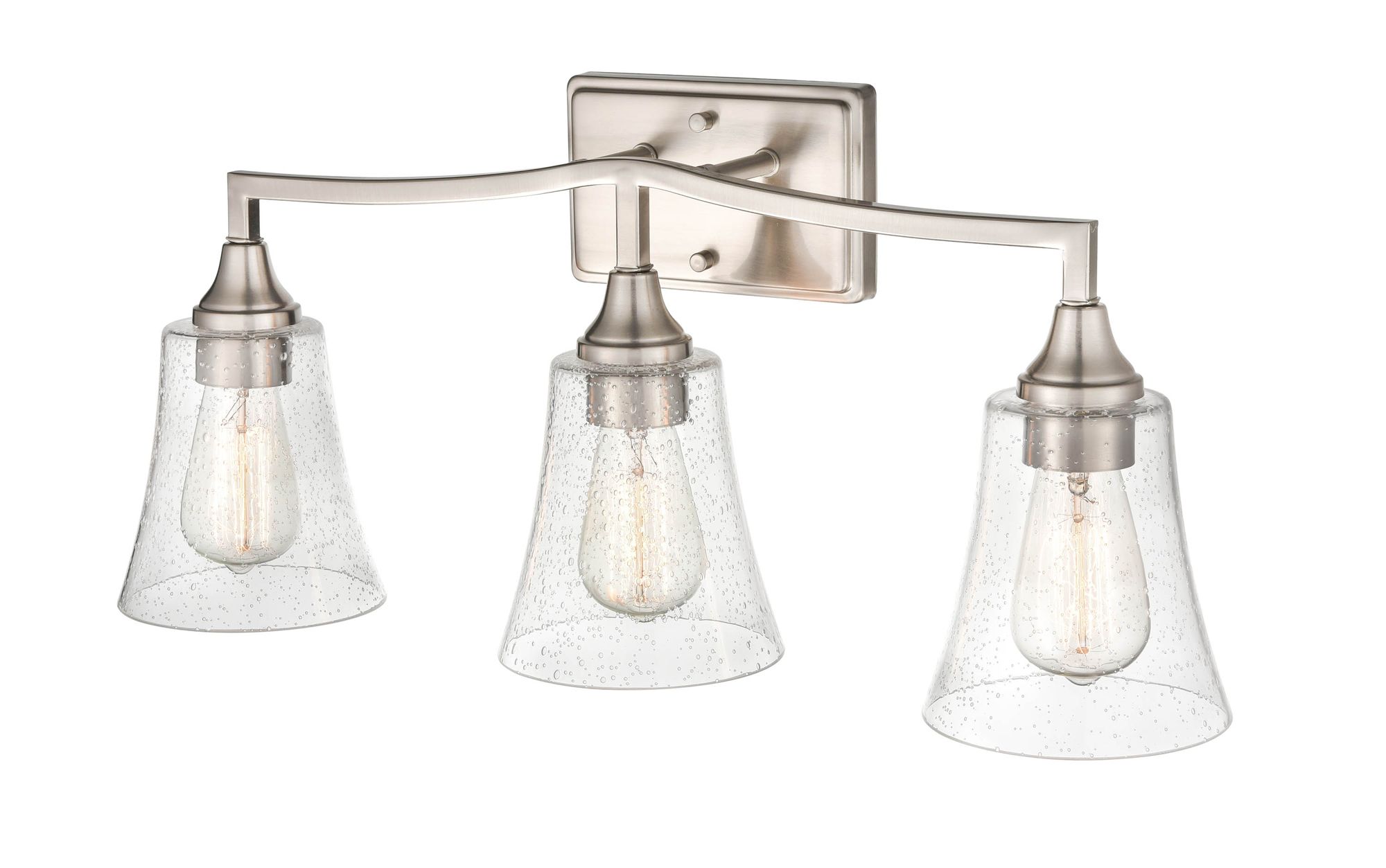 Image 4 Millennium Caily 3-Lt 24" Brushed Nickel Vanity Light with Glass Shade more views