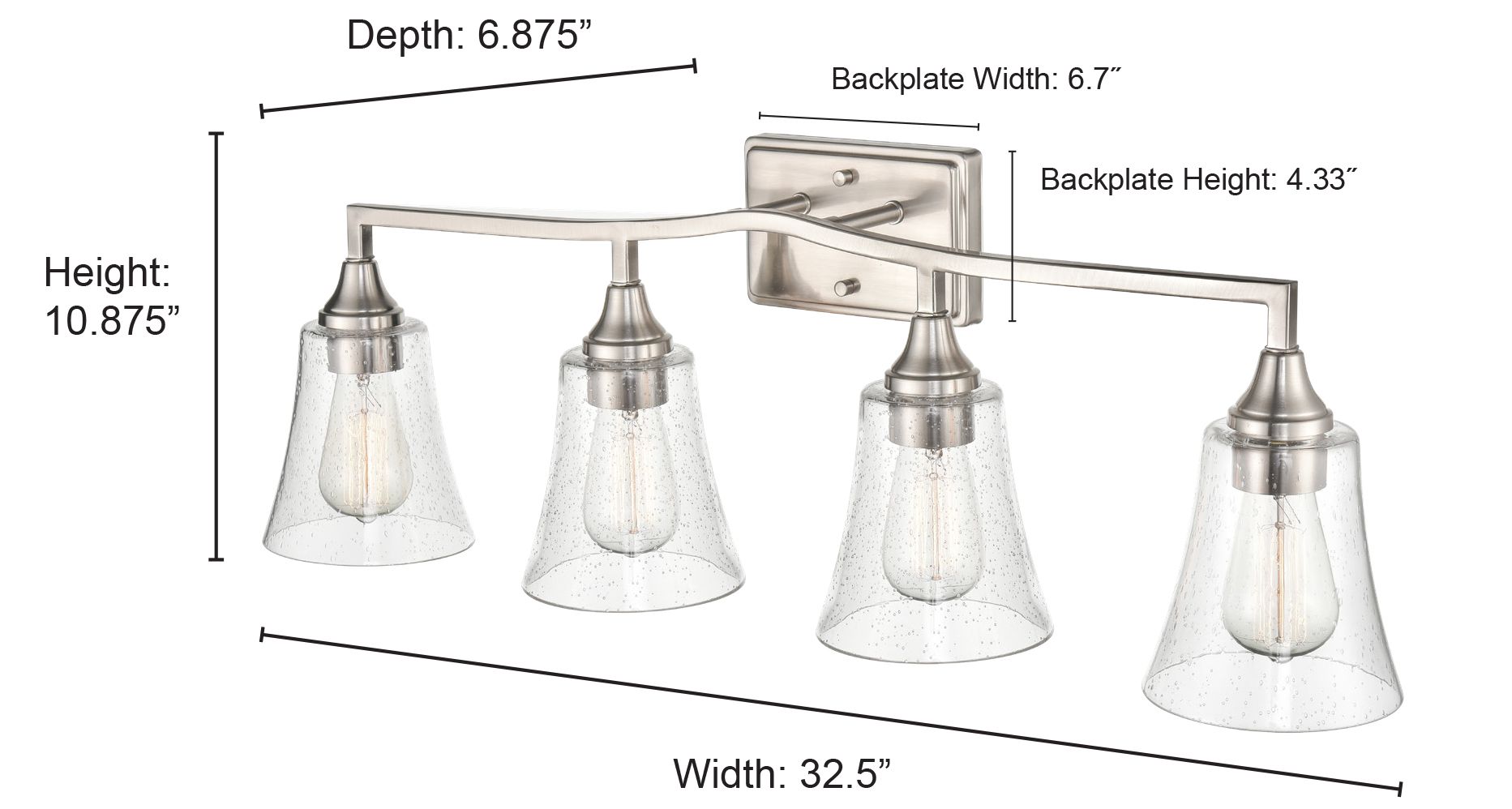 Image 5 Millennium Caily 32.5" Brushed Nickel Vanity Light more views