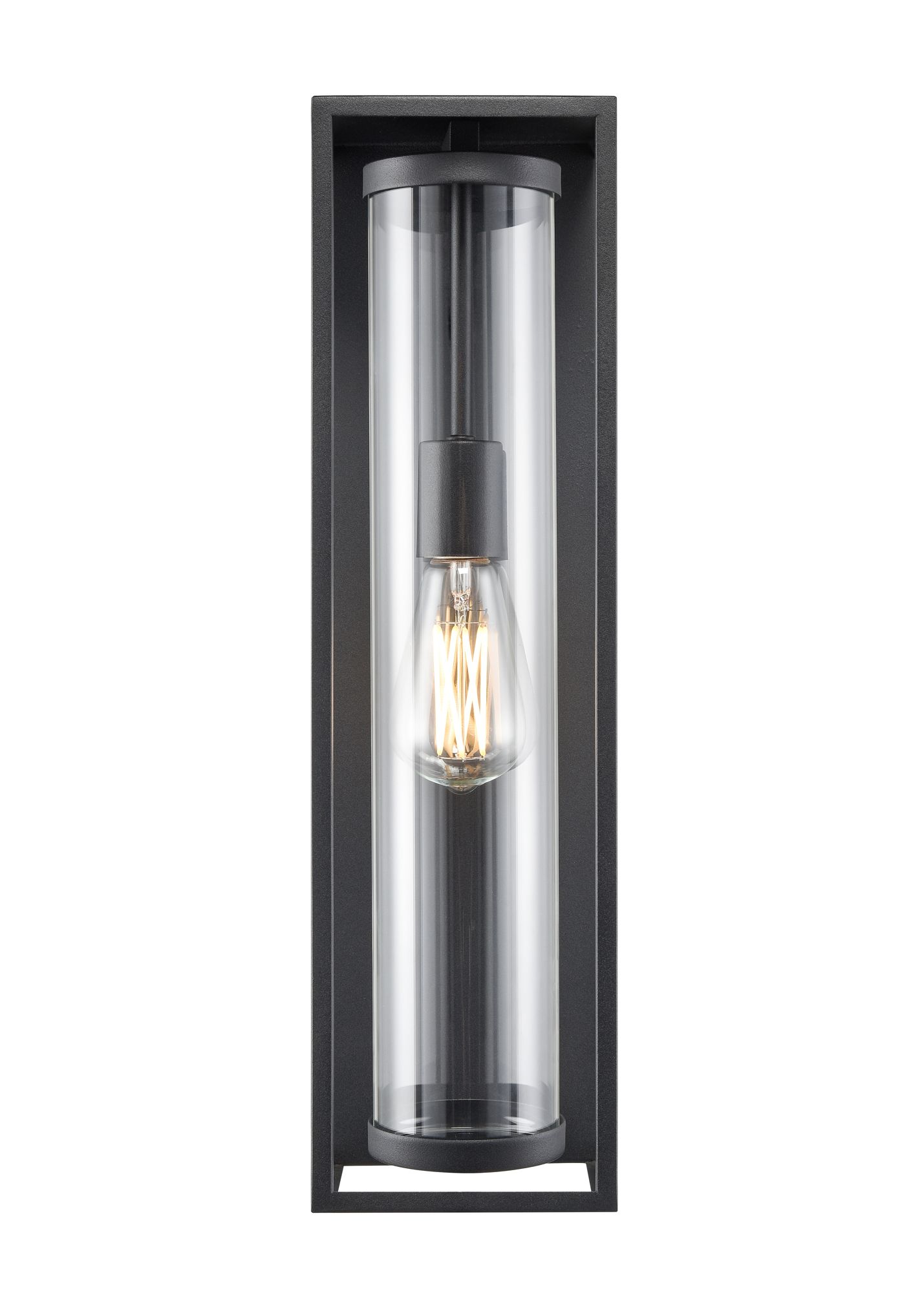 Image 2 Millennium Caleb 1-Light 20" Textured Black Outdoor Wall Sconce with Shade more views