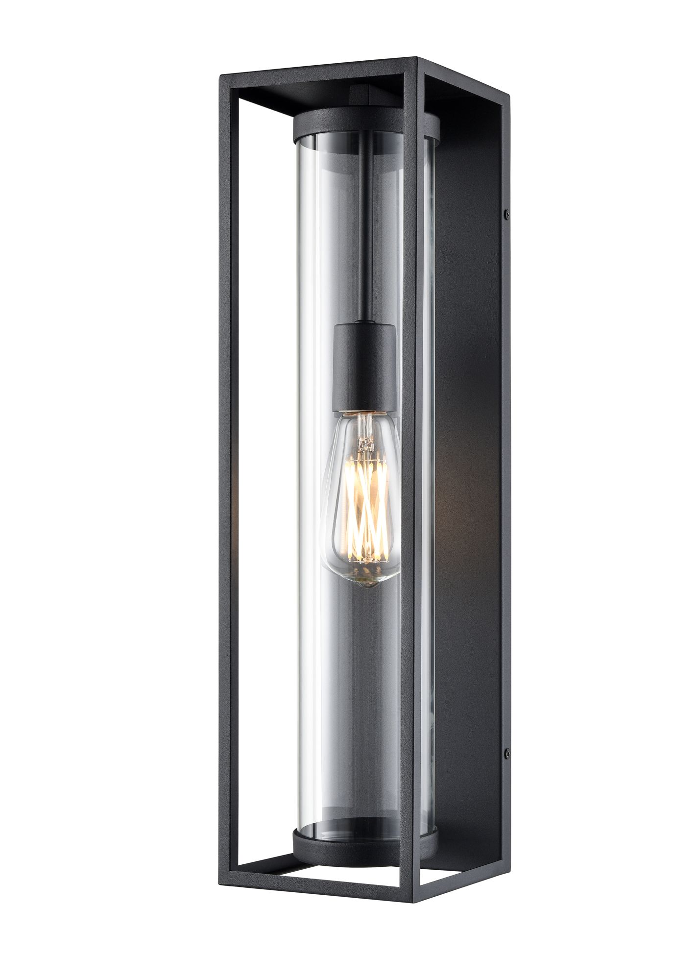 Image 3 Millennium Caleb 1-Light 20" Textured Black Outdoor Wall Sconce with Shade more views