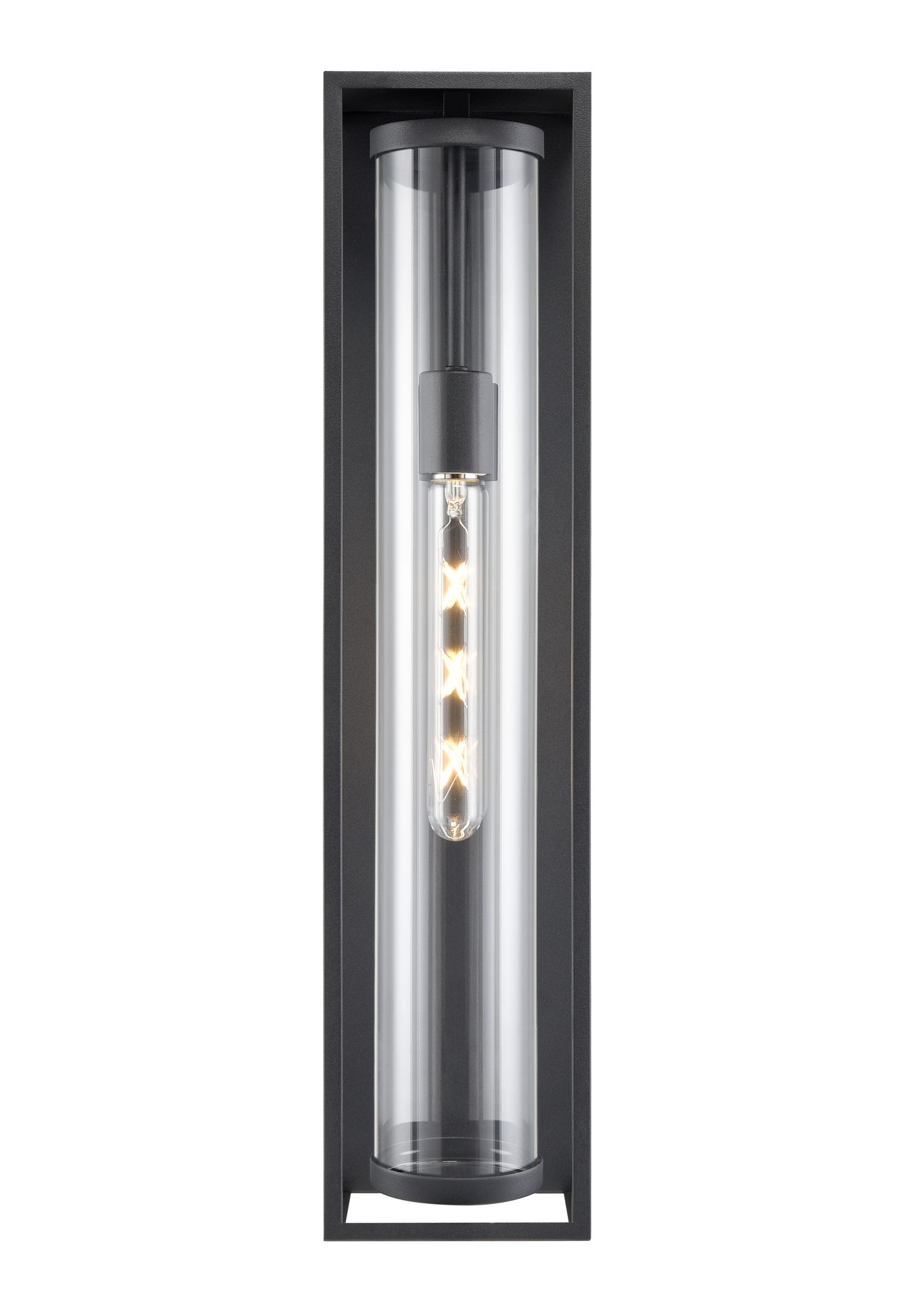 Image 2 Millennium Caleb 1-Light 24" Textured Black Outdoor Wall Sconce with Shade more views