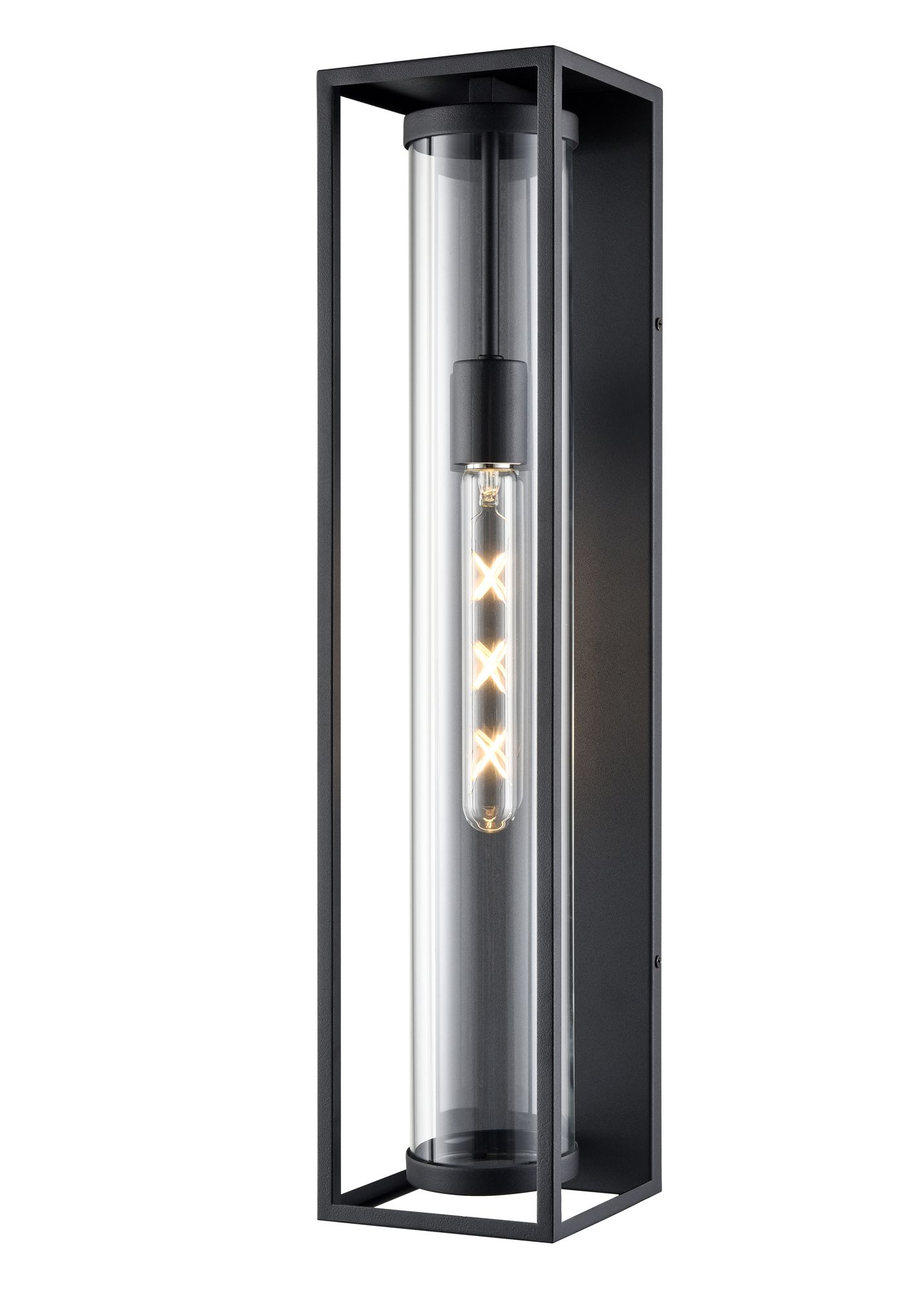Image 3 Millennium Caleb 1-Light 24" Textured Black Outdoor Wall Sconce with Shade more views