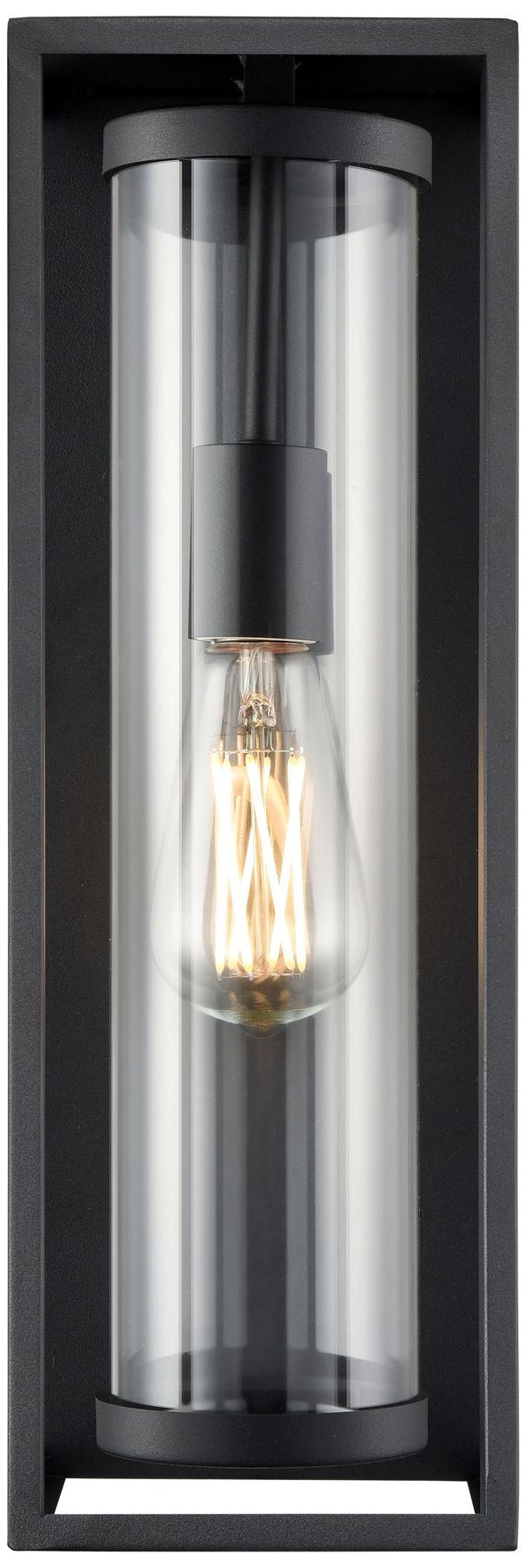 Millennium Caleb 1-Lt 16.5" Textured Black Outdoor Wall Sconce with Shade