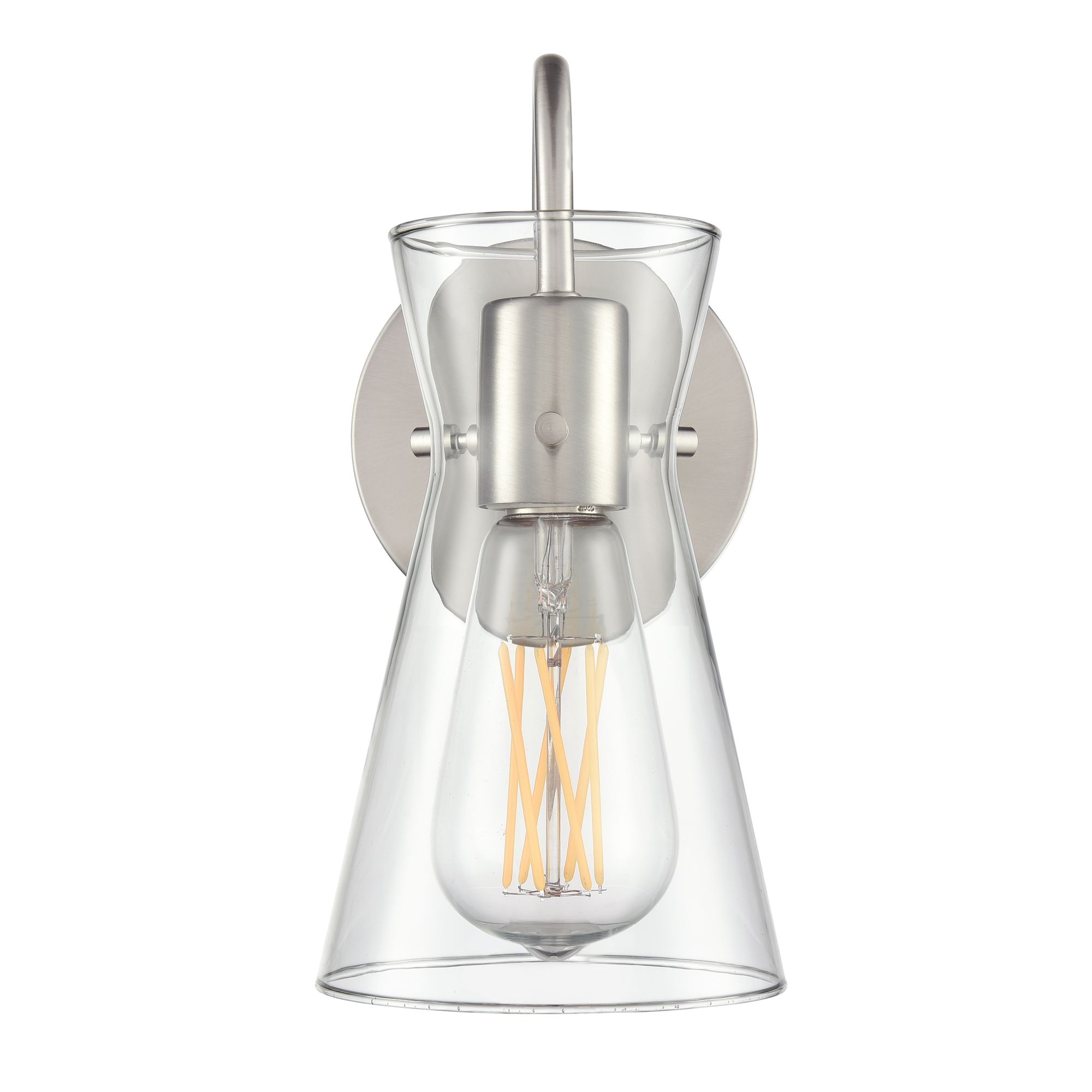 Image 3 Millennium Camellia 1-Lt 4.75" Brushed Nickel Wall Sconce with Glass Shade more views