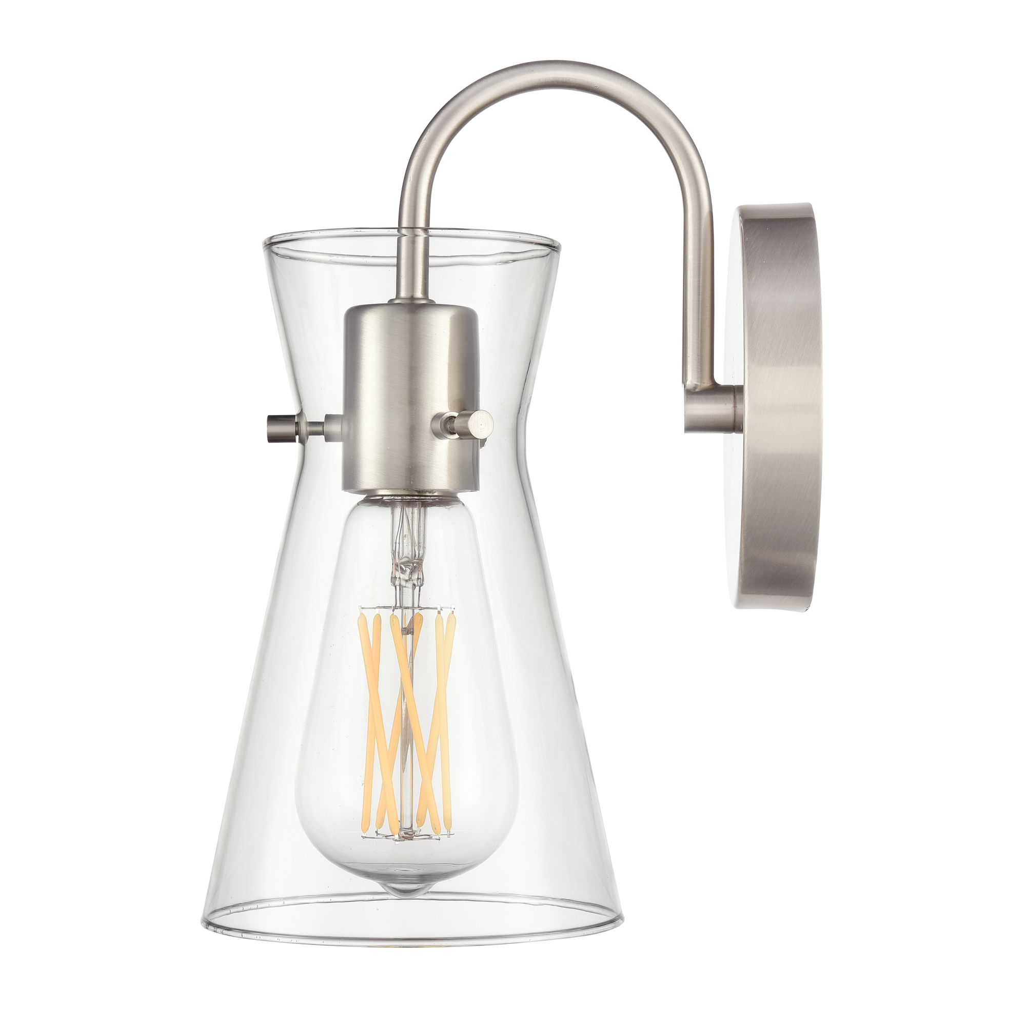 Image 4 Millennium Camellia 1-Lt 4.75" Brushed Nickel Wall Sconce with Glass Shade more views