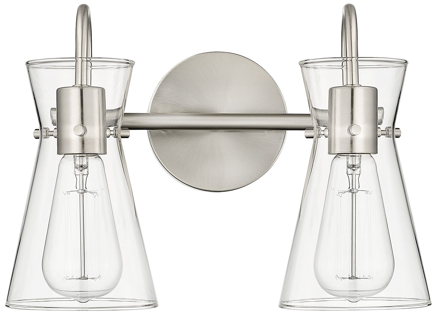 Millennium Camellia 2-Light 13.4" Brushed Nickel Vanity Light