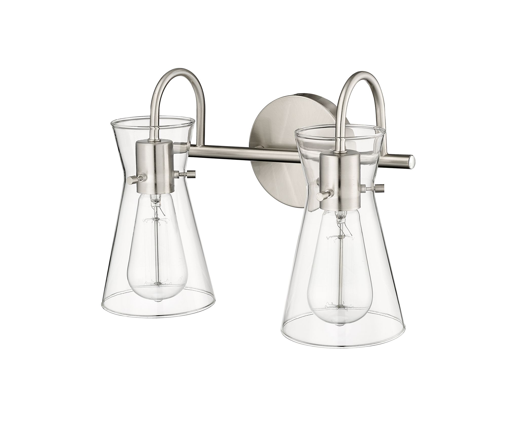 Image 2 Millennium Camellia 2-Light 13.4" Brushed Nickel Vanity Light more views