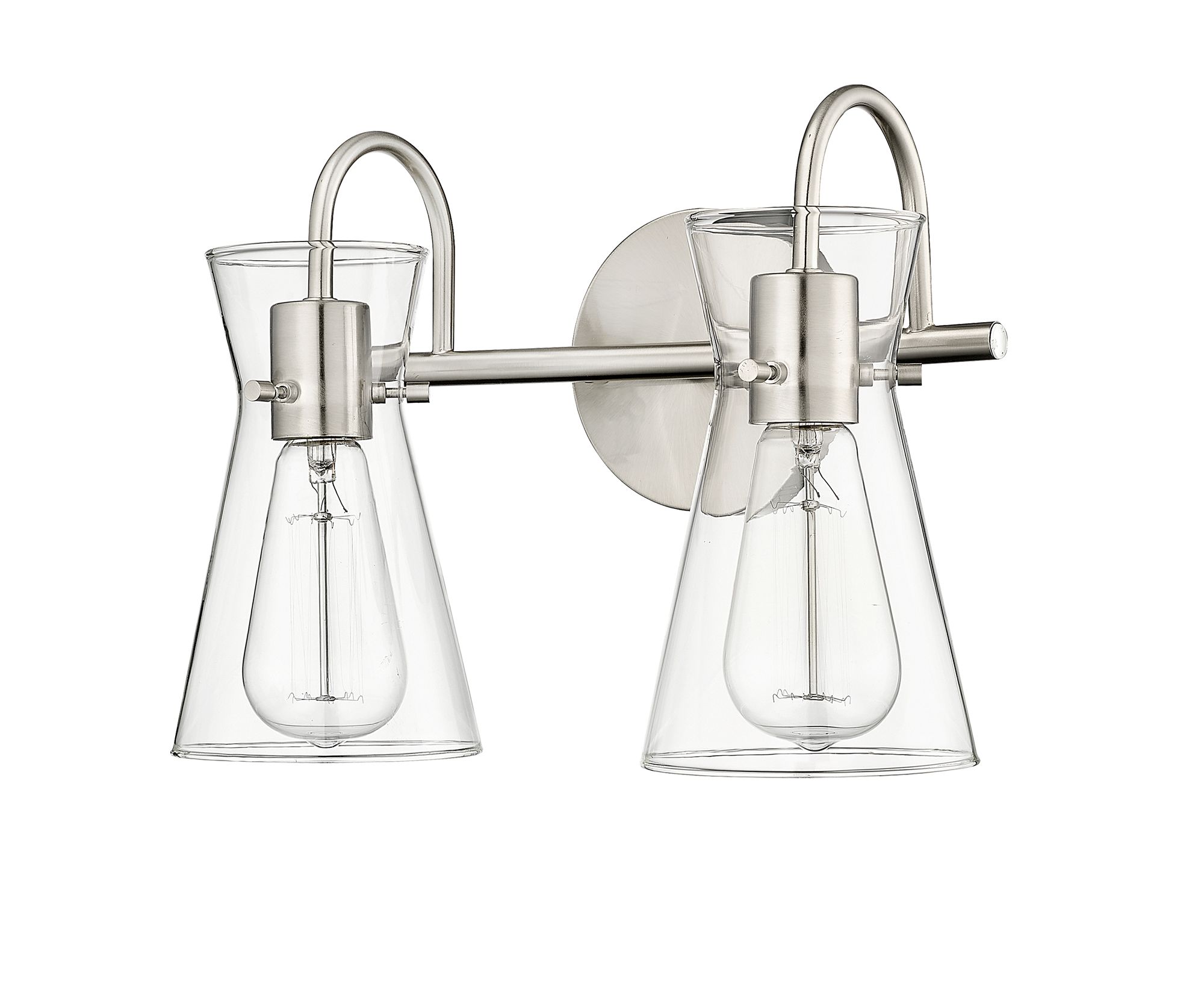 Image 3 Millennium Camellia 2-Light 13.4" Brushed Nickel Vanity Light more views